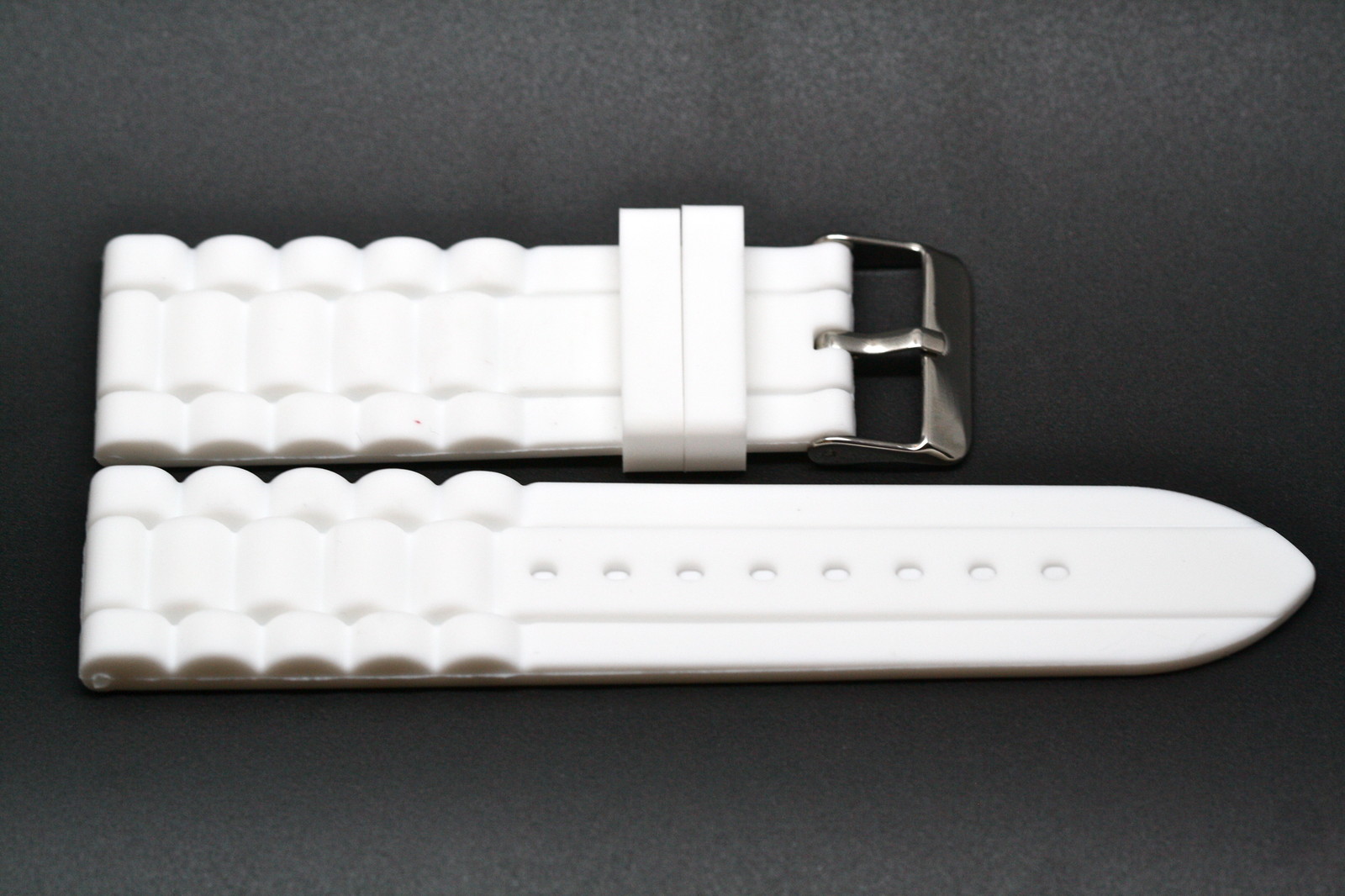 24MM WHITE RUBBER WATERPROOF SPORT DIVER WATCH BAND STRAP FITS FOSSIL NATE
