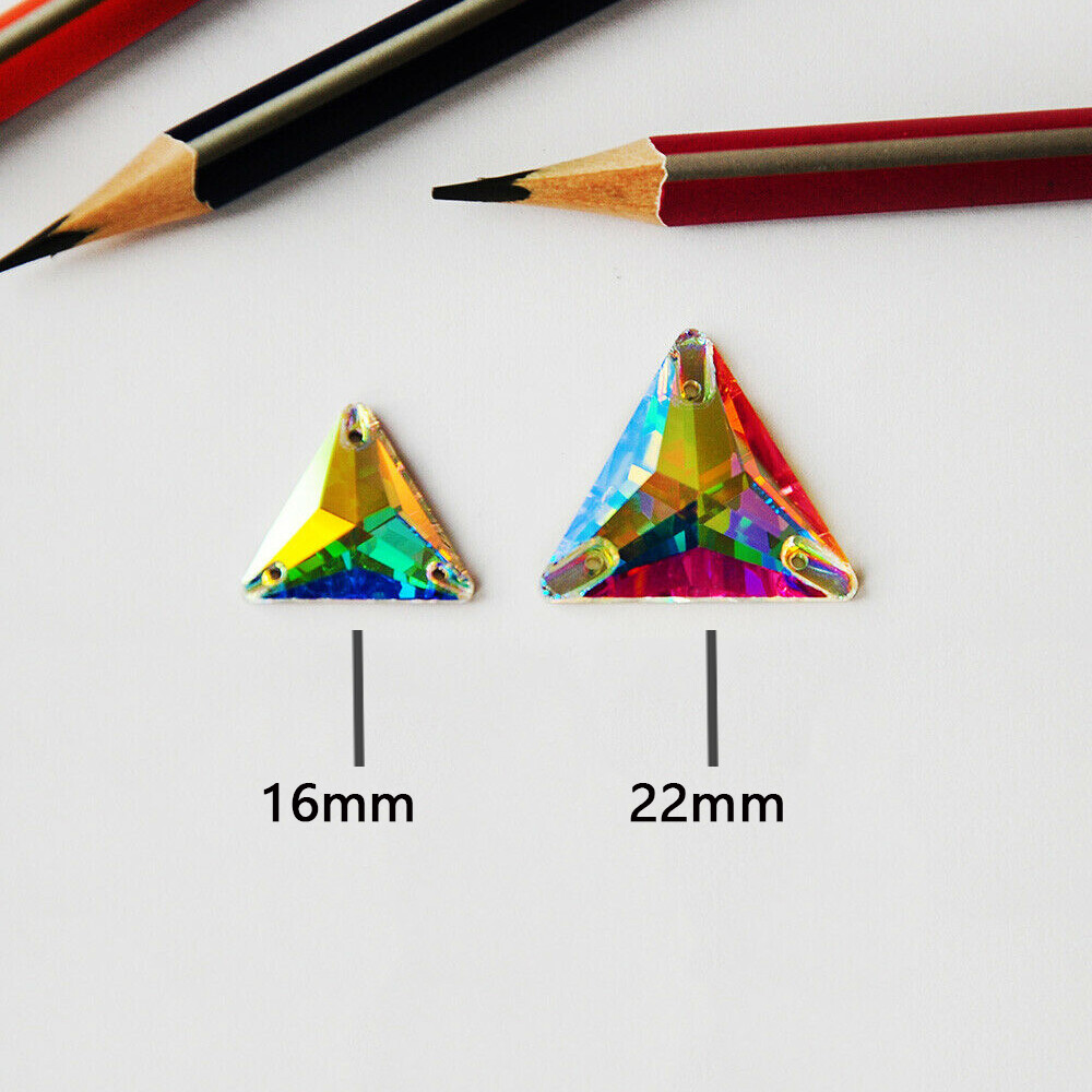 Triangle DIY Sewing Crystal Strass Sew On Stones Glass Beads FlatBack Rhinestone
