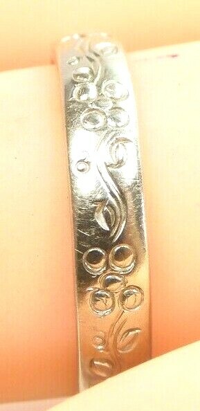 Antique Art Deco Art Carved 14K White Gold Wedding Band Ring Size 6 UK-L1/2