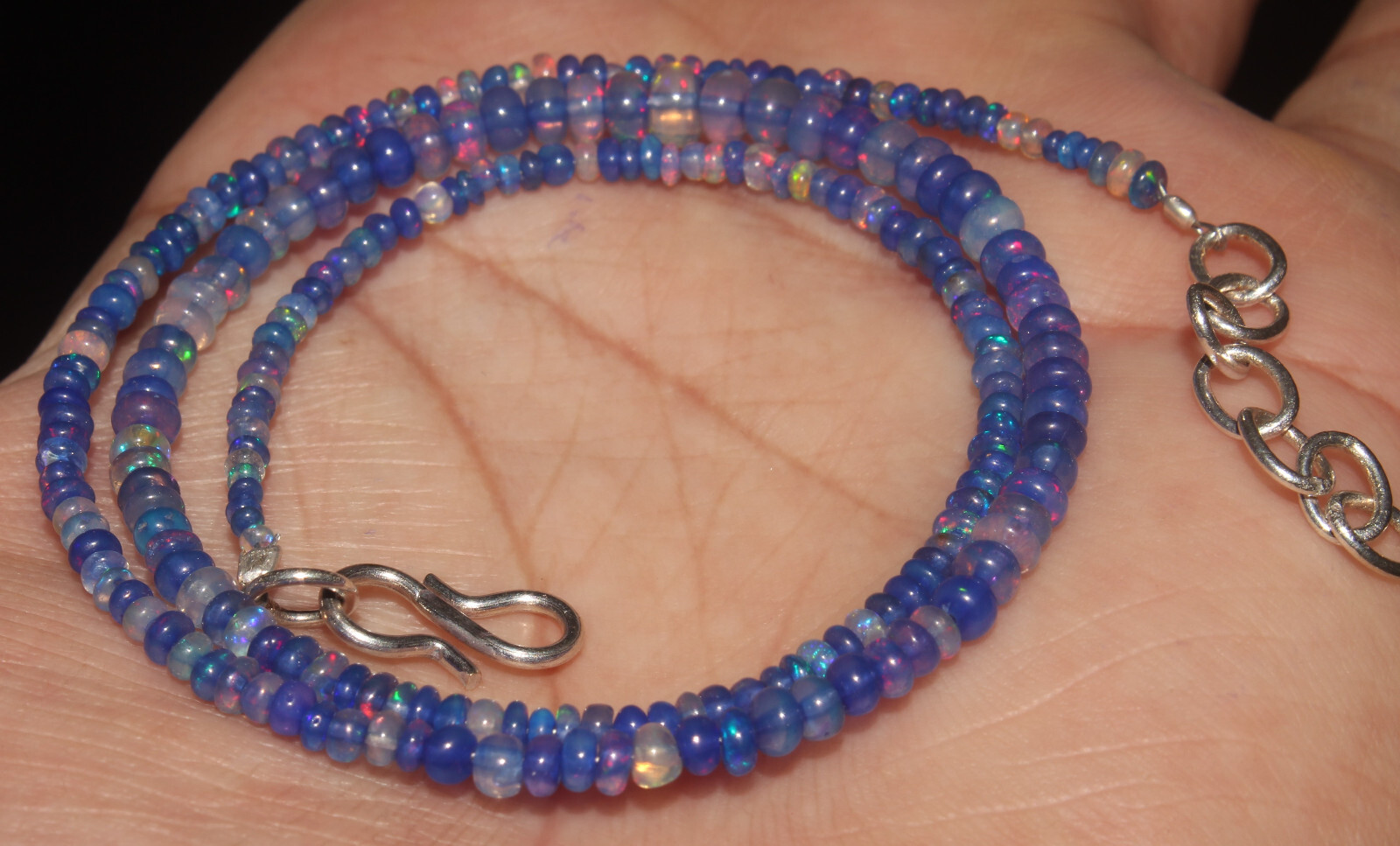 26 Crt 2to4.5MM Ethiopian Opal Rondelle Smooth Beads Necklace OBI1706