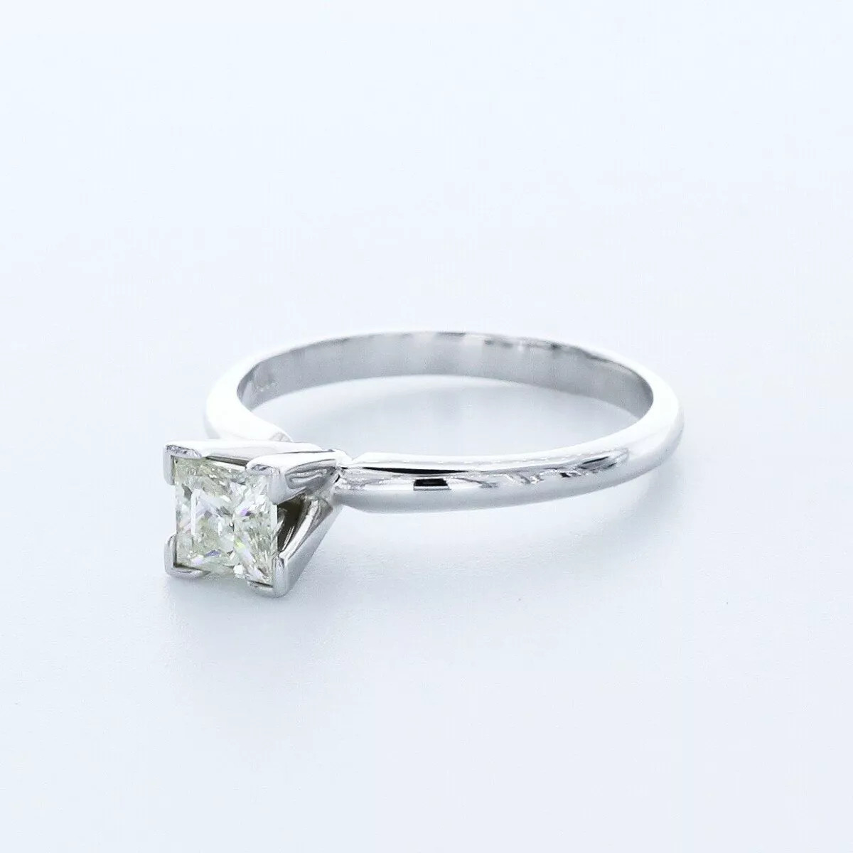 Solitaire Engagement Ring 14K Gold 0.71 Carat Princess Lab-Grown Diamond J SI1