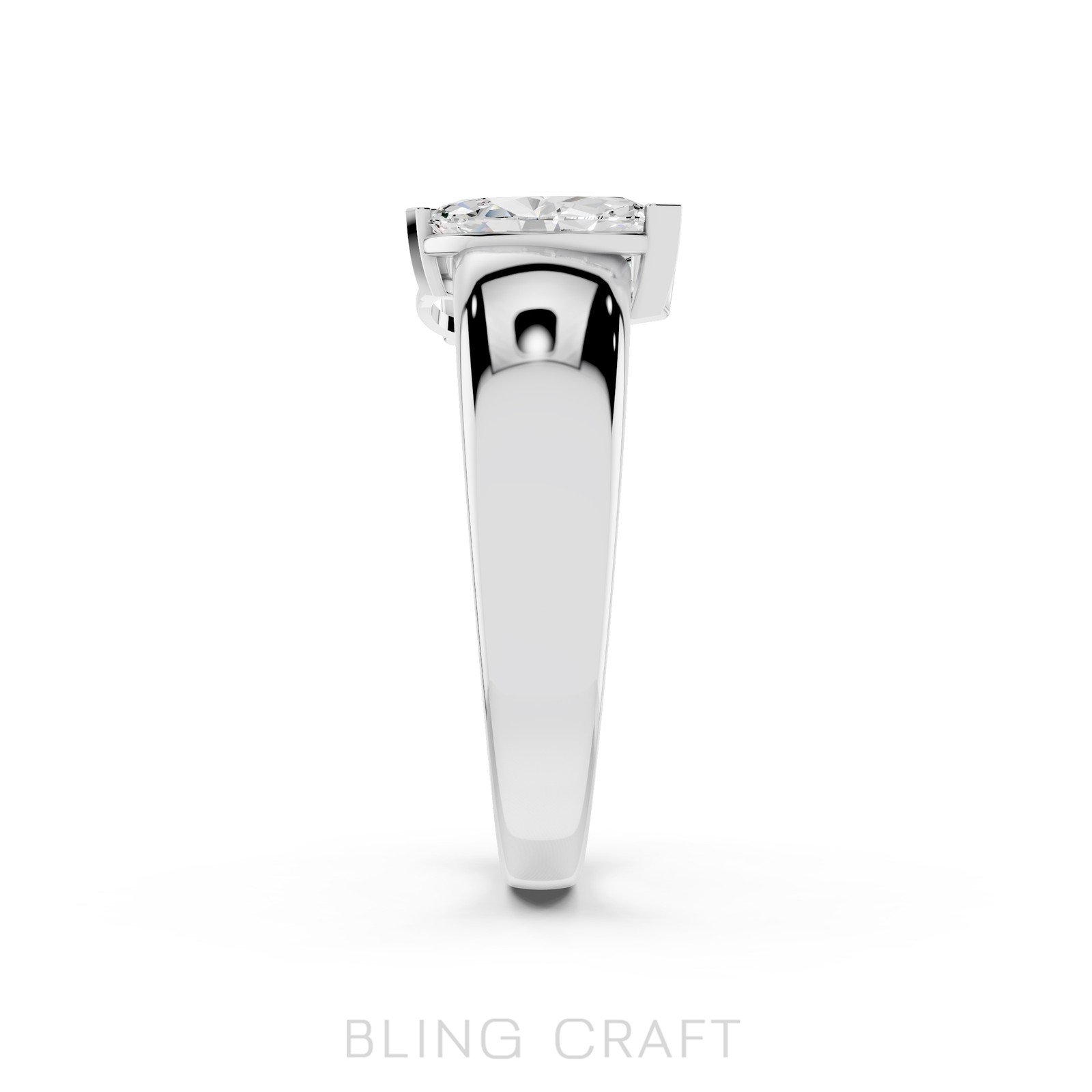0.98 Ct Moissanite Wedding Band Open Ring Women 14K White Gold Plated 925 Silver