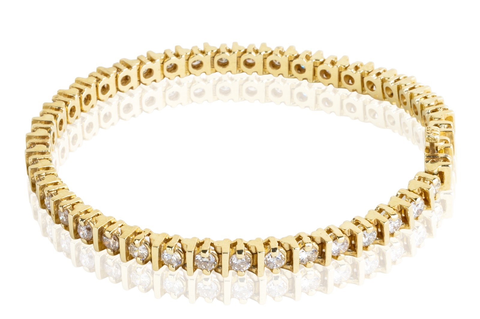 Vintage 3.54CT Diamond Tennis Bracelet in 14K Yellow Gold