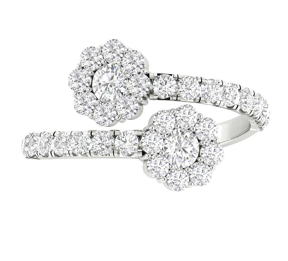 Forever Us Two Stone Solitaire Ring I1 G 1.50 Ct Natural Diamond 14K White Gold