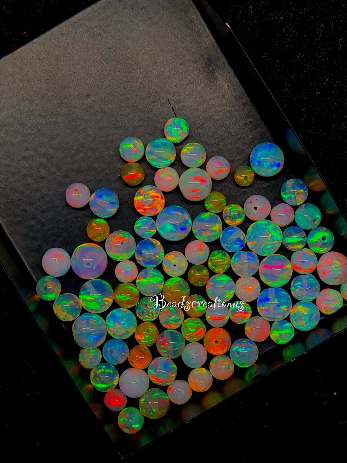 Natural Ethiopian Opal Beads – Smooth Opal Balls – Drilled Opal Balls – Opal