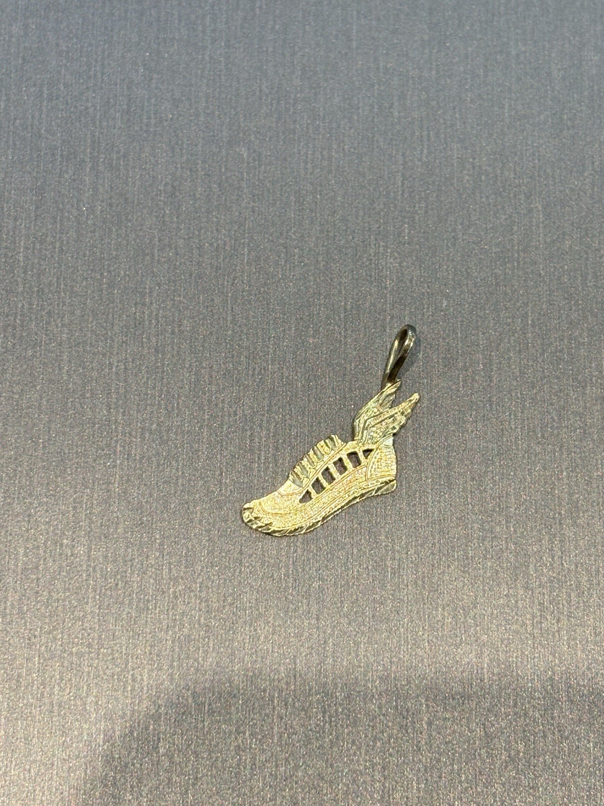 14K Yellow Gold Running Shoe Track Spike Sneaker Pendant Charm 14KT 0.8g