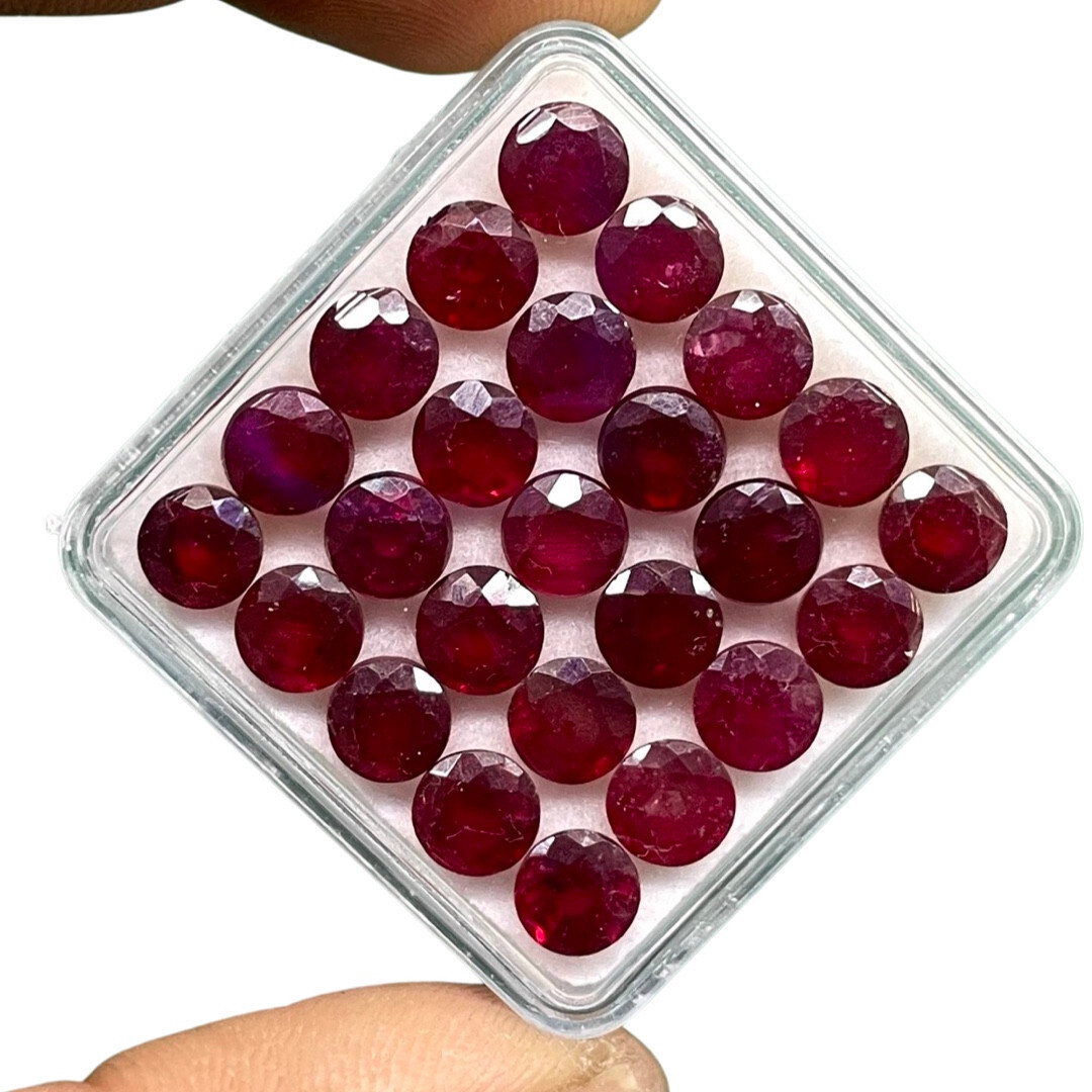 6 Pcs Natural Ruby 6mm Round Cut Rich Red Loose Gemstones Wholesale Lot