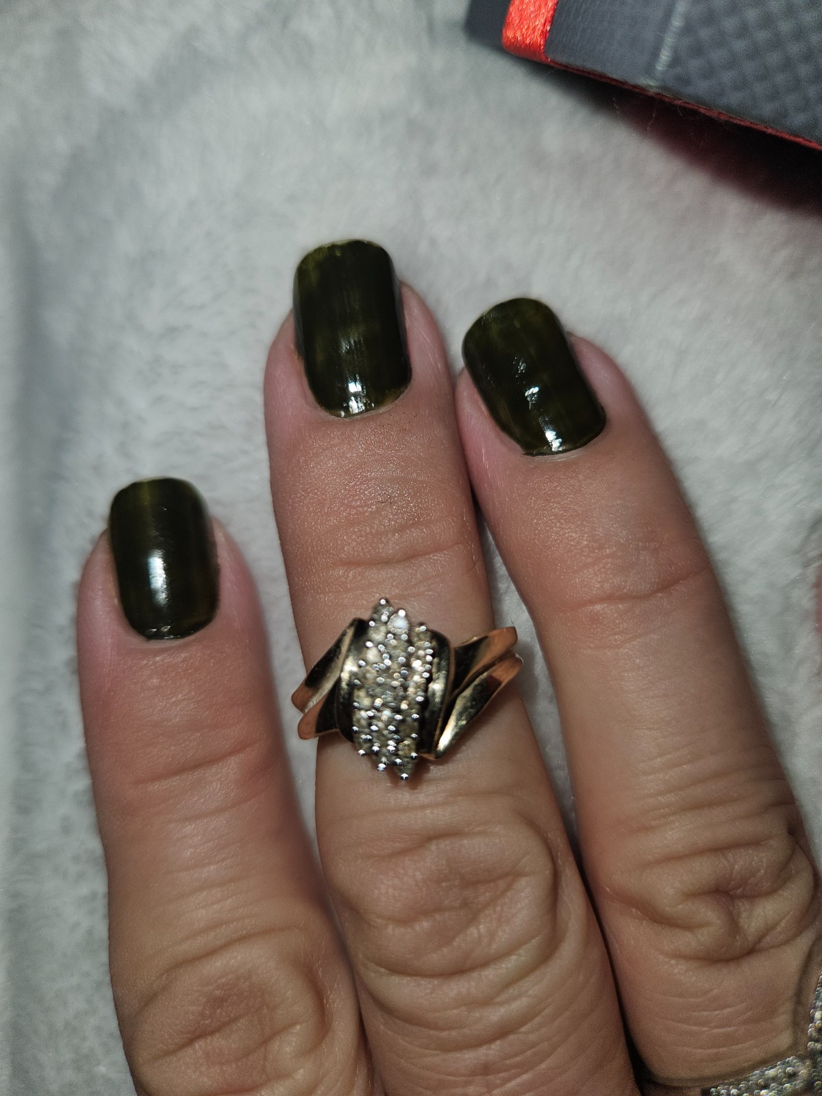 10k yellow gold half carat cluster diamonds size 6
