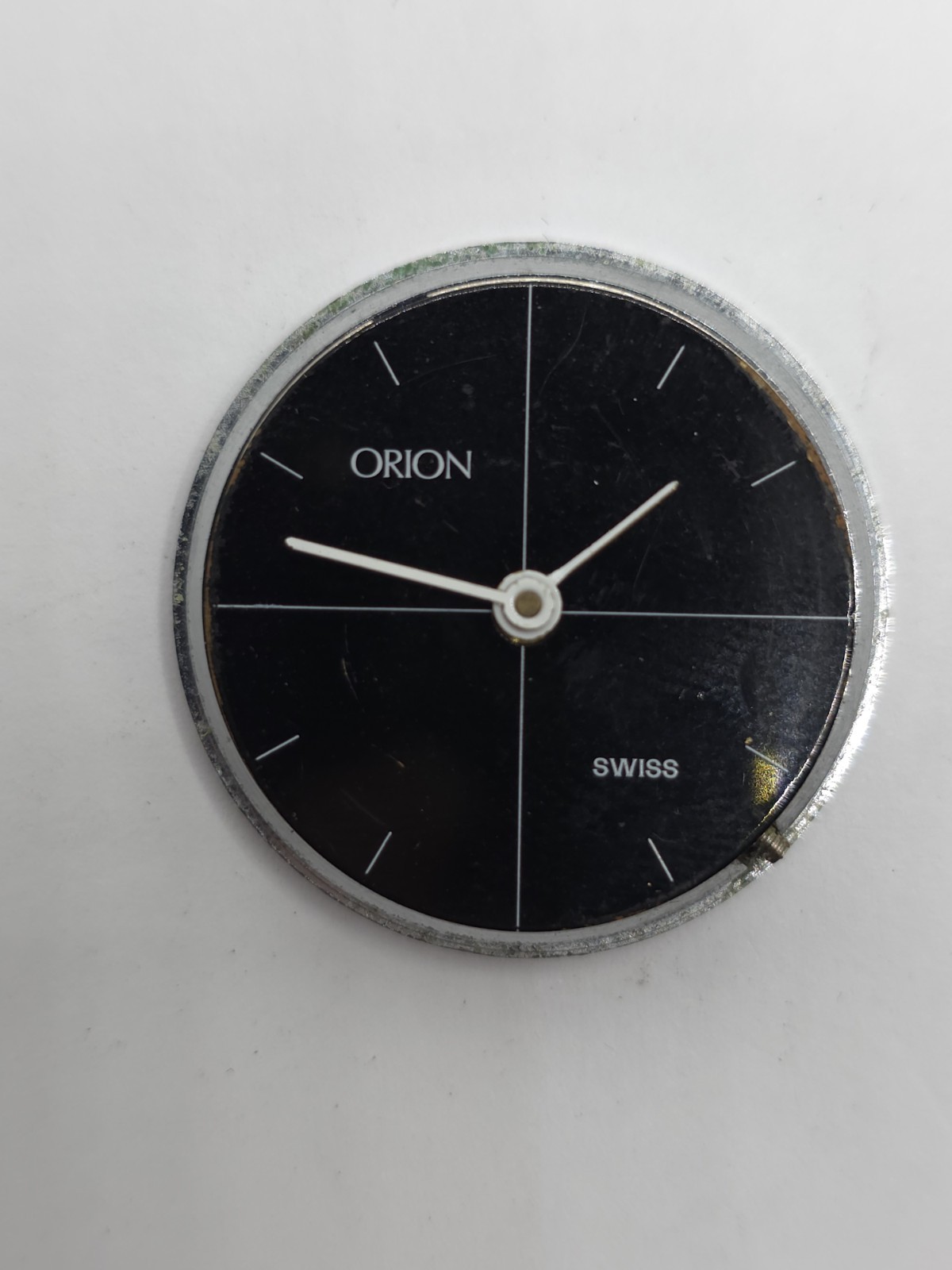 Vintage ORION Watch Movement Cal. BFG 866 Black Dial 2 Hands Main Spring Parts