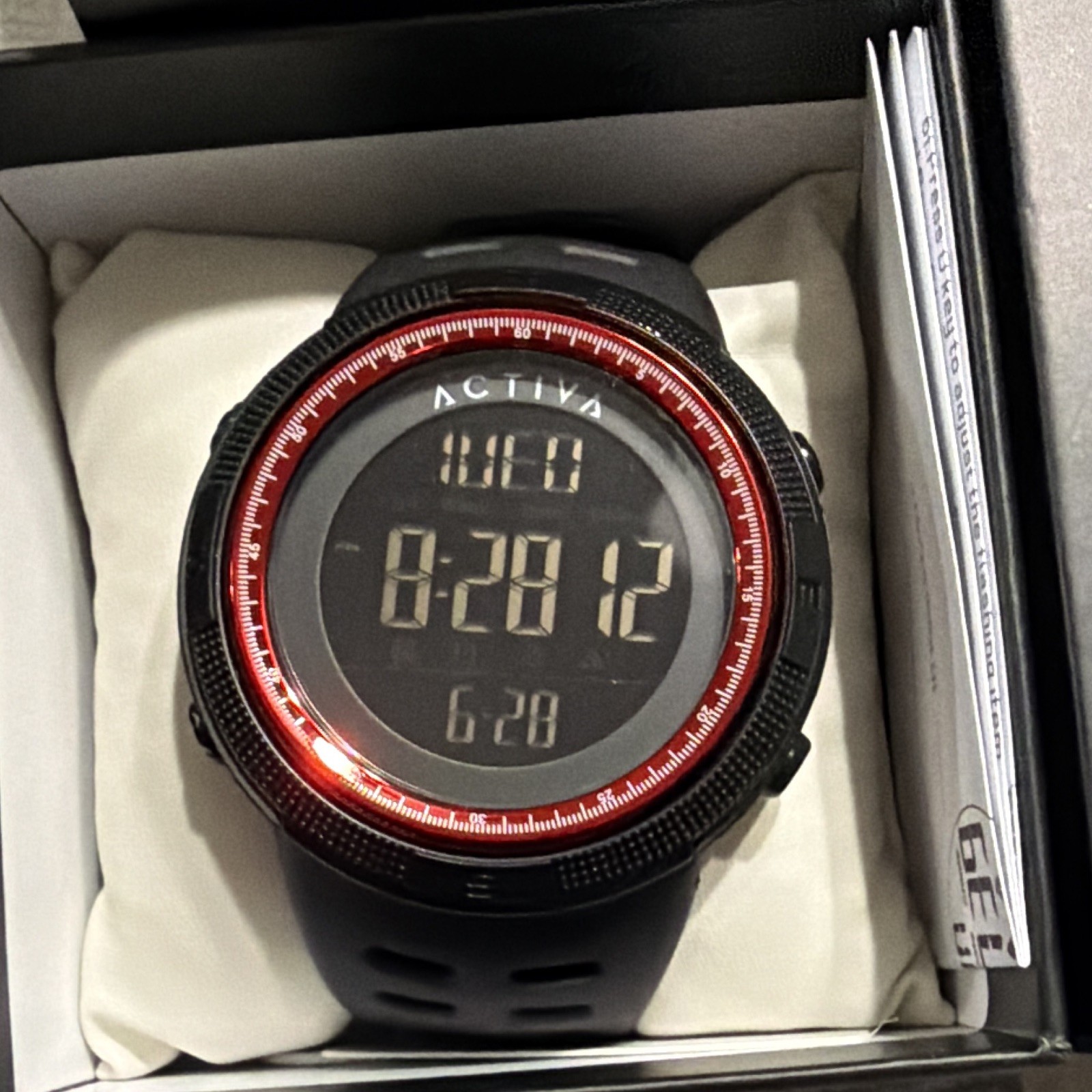 Activa X Invicta Digital Men’s Watch – 50mm. Black (ACW1915-011) Red Dial