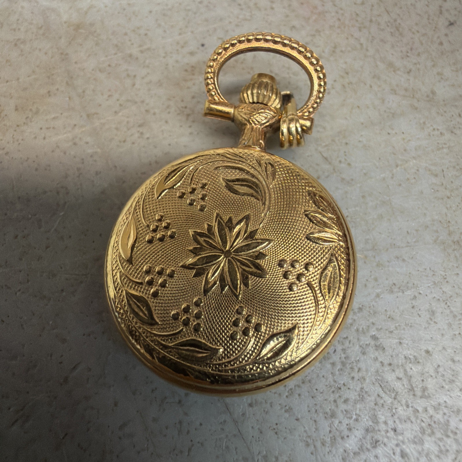 Colibri Pocket Watch Quartz Small Gold Tone Needs Battery