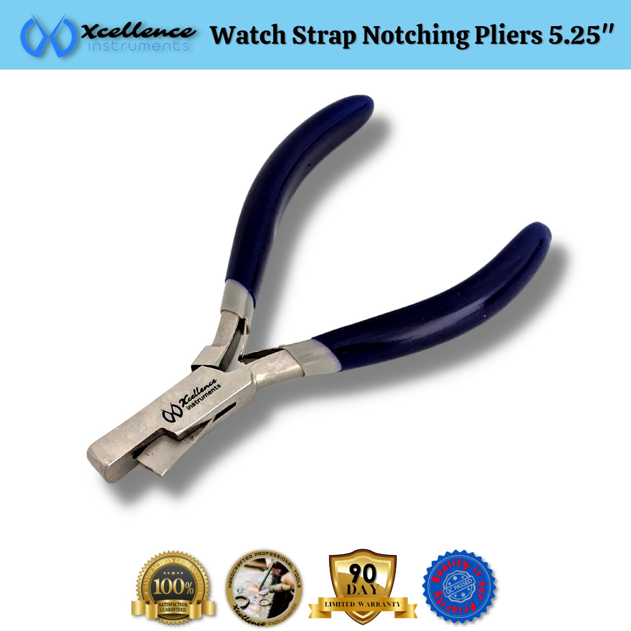 Xcellence Leather & Rubber Watch Strap Notching Pliers Repair Tools 5.25″ Purple