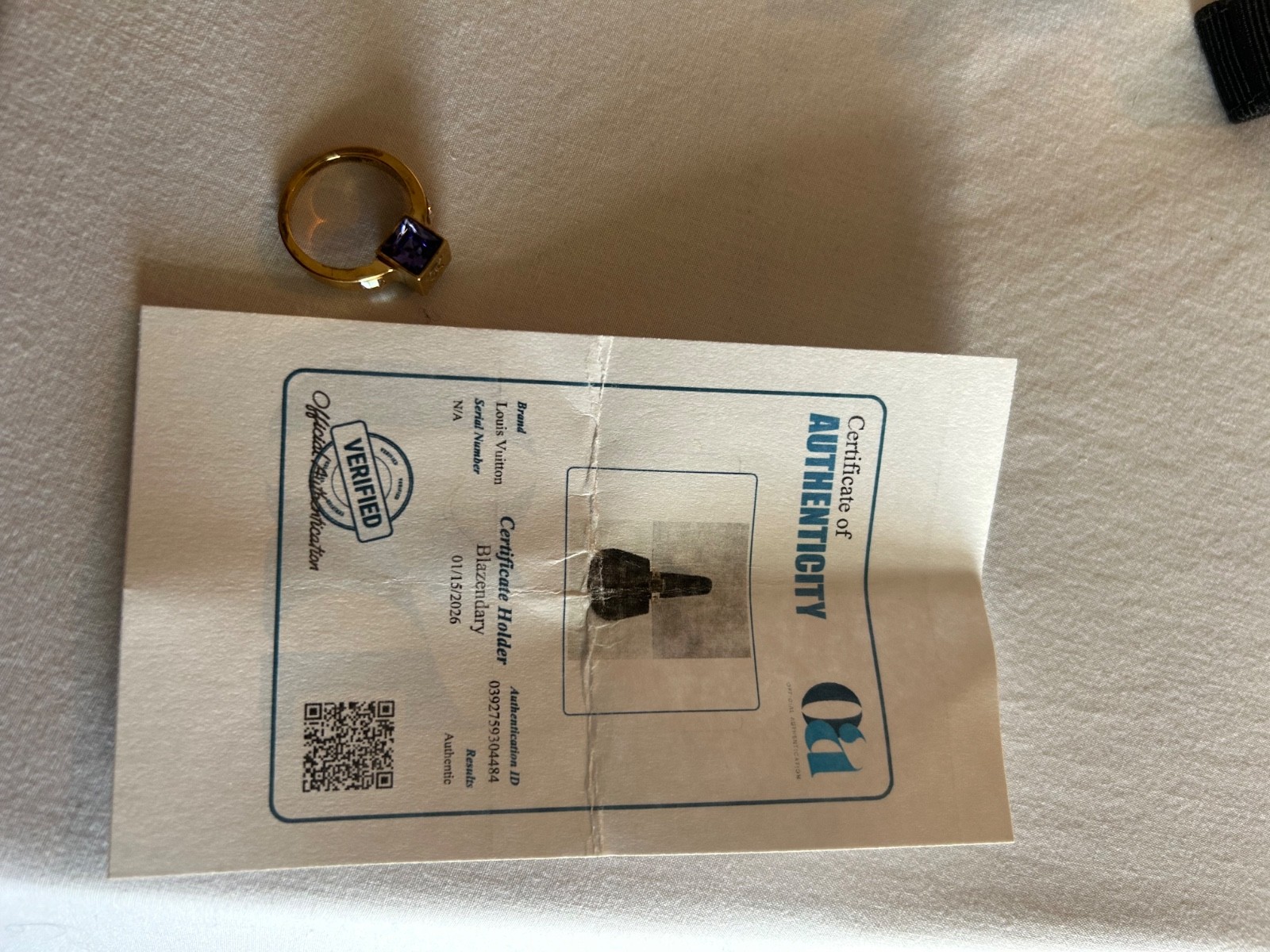 LV Gamble Ring size M- COA included