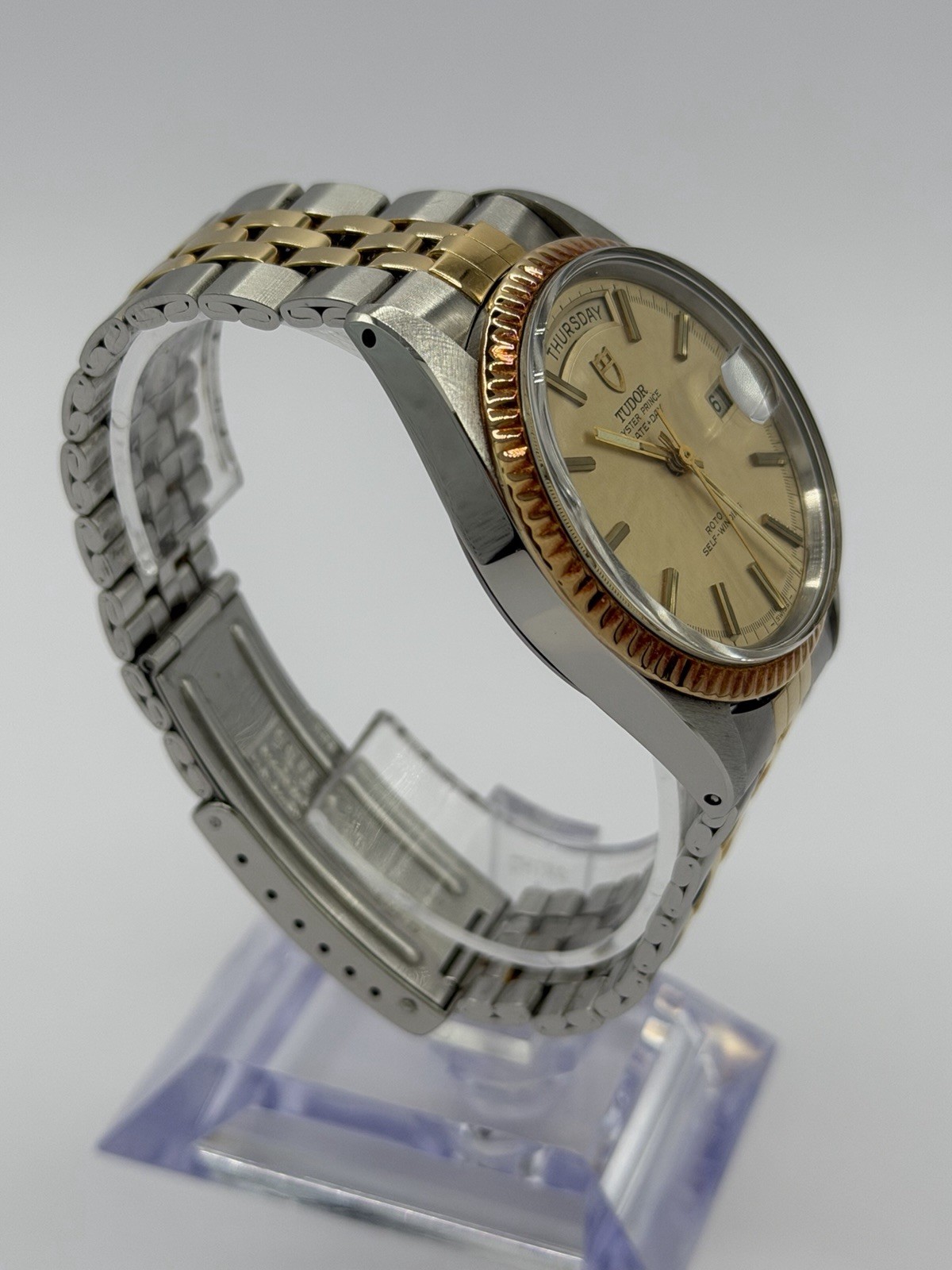 Vintage 1969 Tudor Oyster Prince Date+Day 7019/3 Two-Tone Jumbo 38mm Bracelet