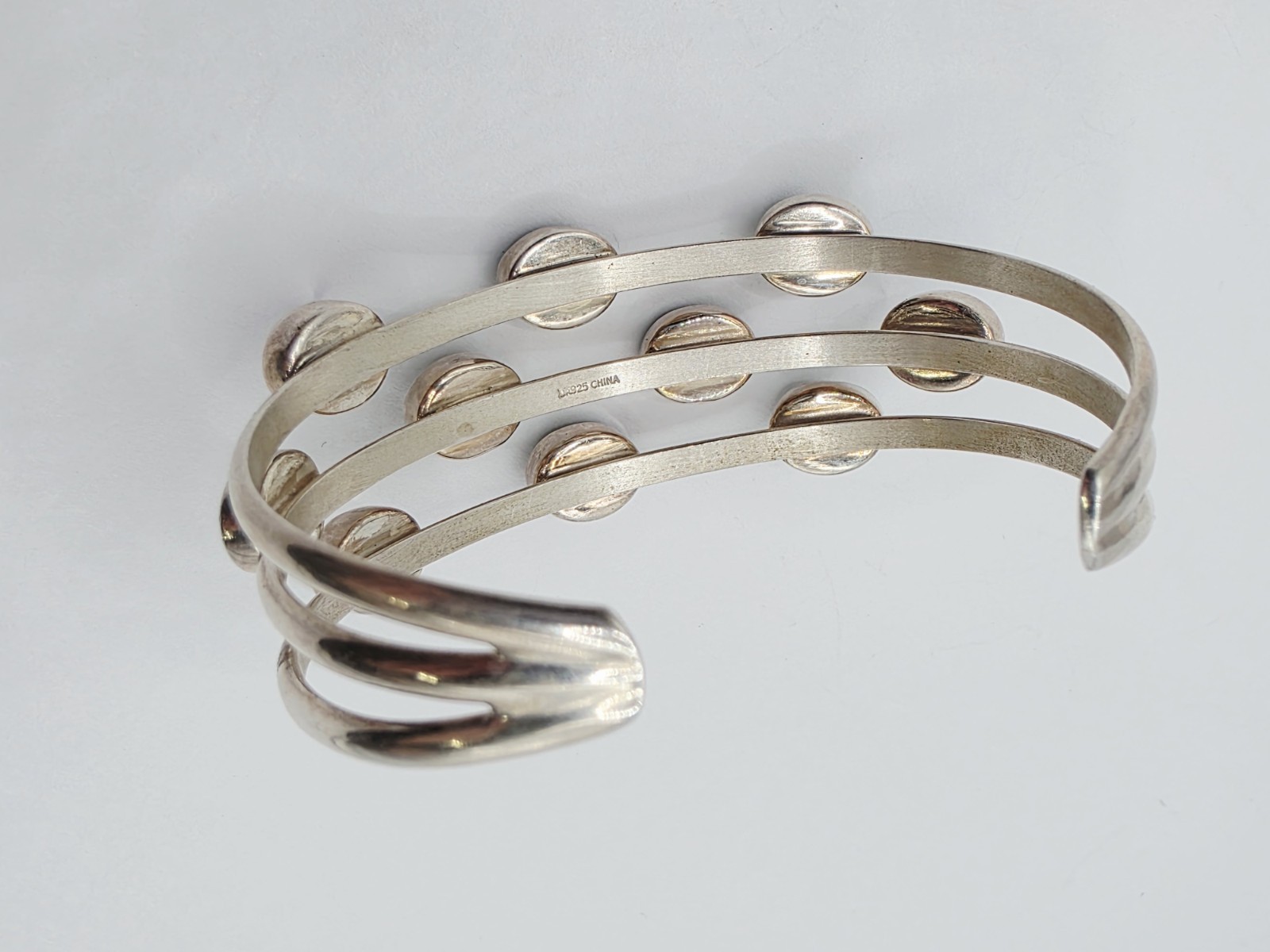 Jay King Sterling Silver Green Chrome Diopside MultiStone Cuff Bracelet 6.5″