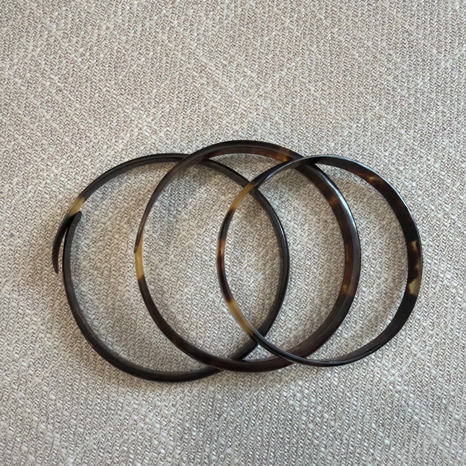 VTG 3 FAUX TORTOISE SHELL SET BRACELET ESTATE FIND RARE adjustable