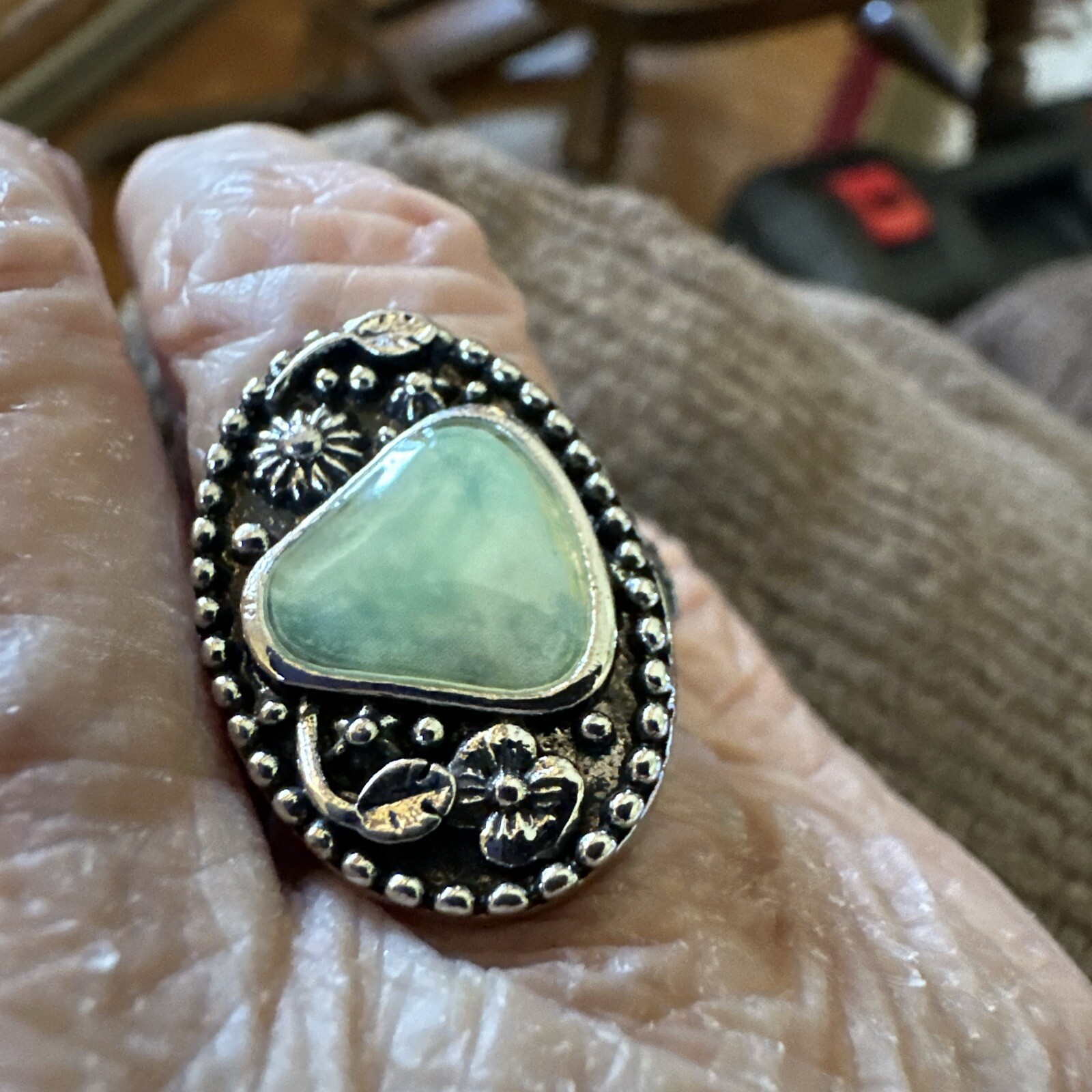 Bohemian Style Size 7 Ring With Copper Alloy And Floral Details
