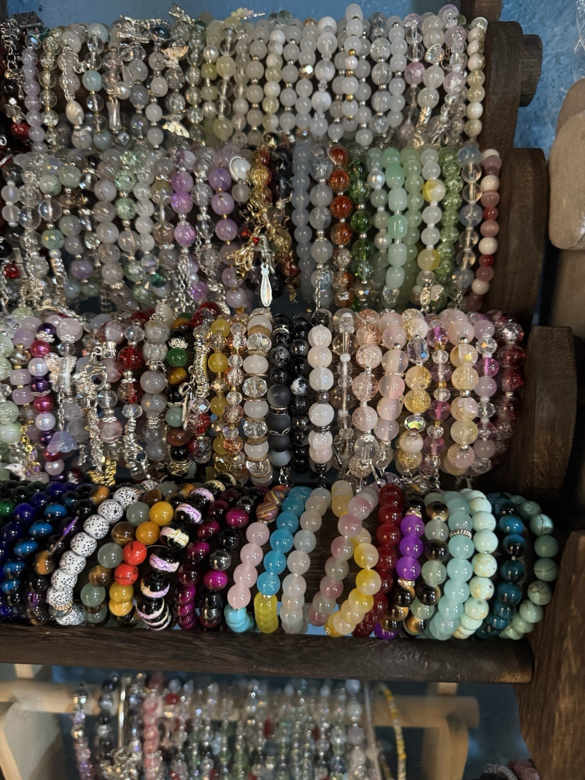 Mixed Jewelry Lot 50+ Multicolor Beaded Stretch Bracelets Mixed Materials
