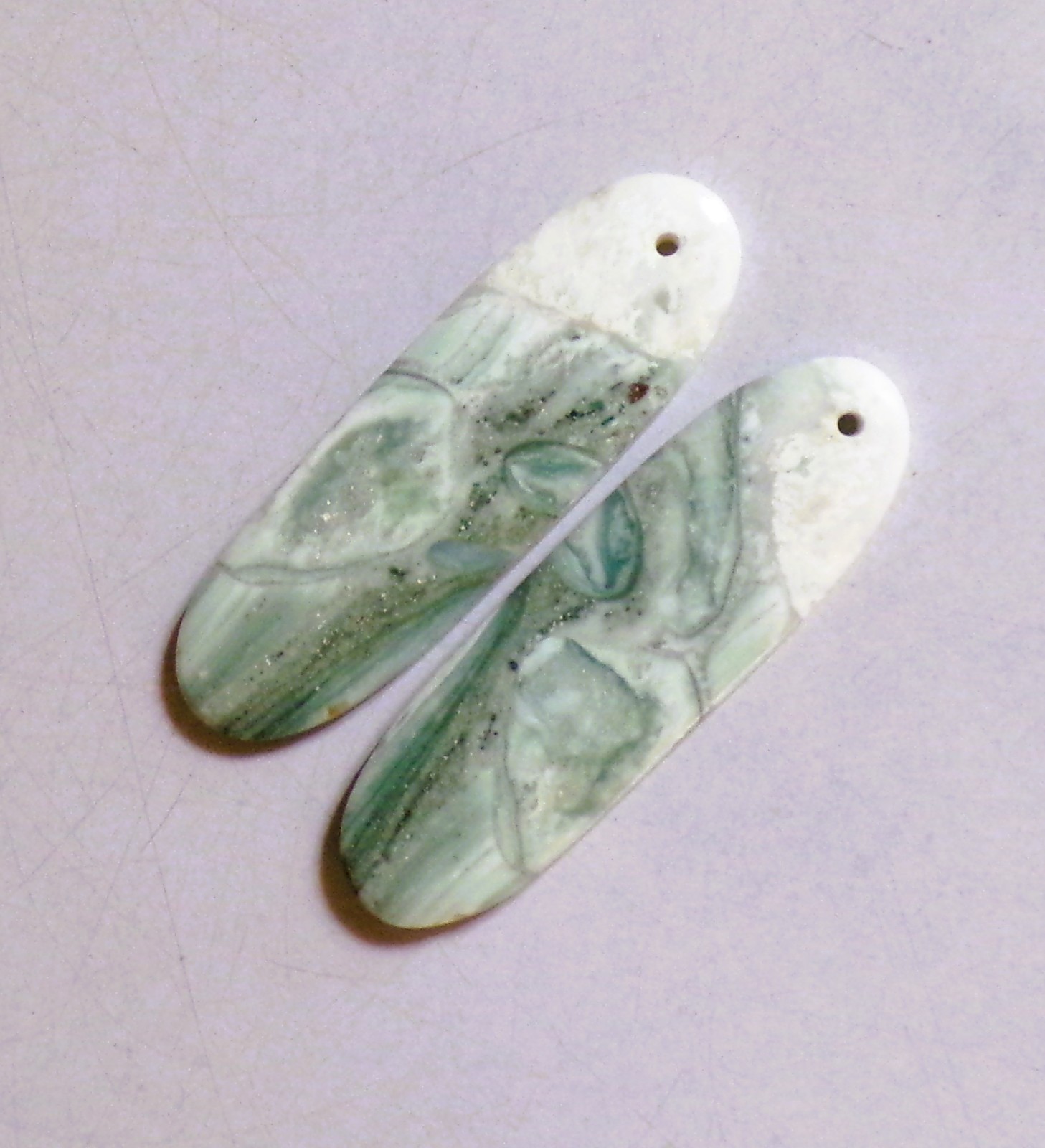 26.75 Cts Natural Saturn Chalcedony Drilled Cabochon Match Pair Gemstone 12