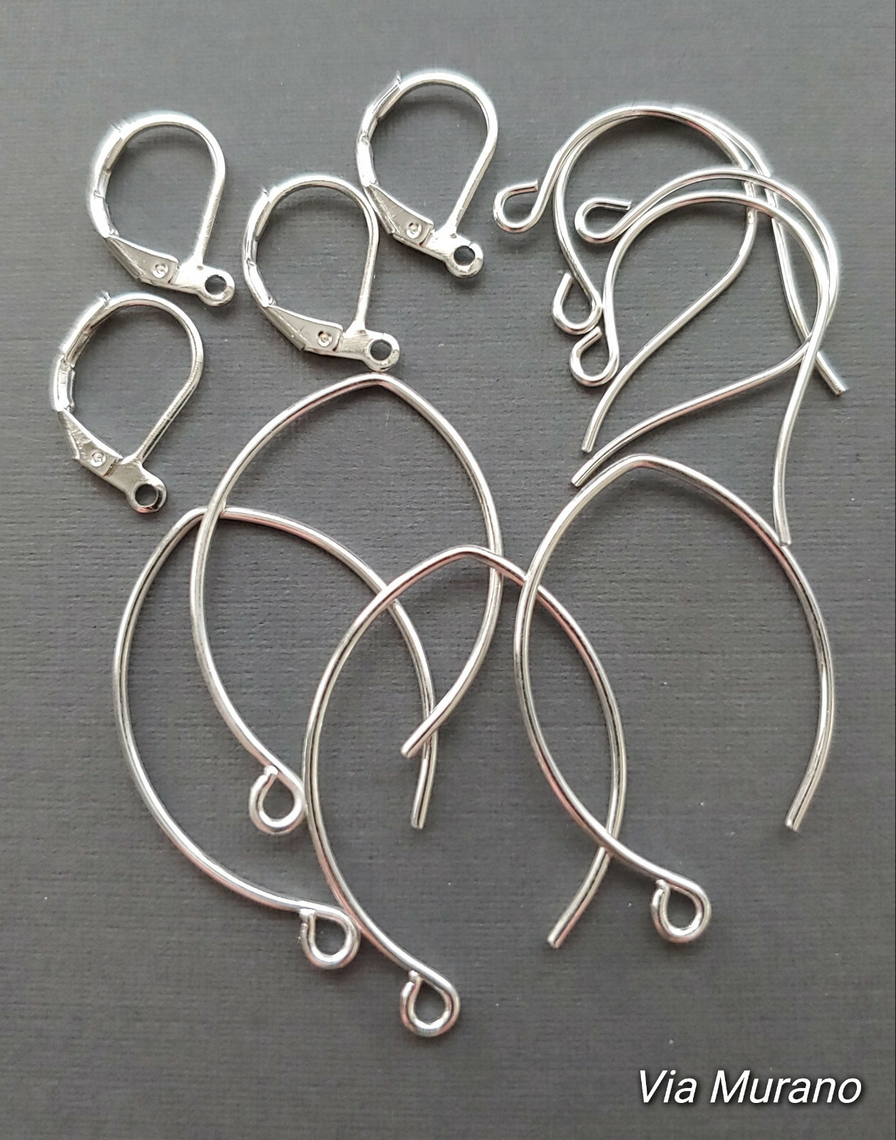 Earring Finding Pak Ear Hook Ear Wire Leverback Earring. 2 Pair of Each Finding.