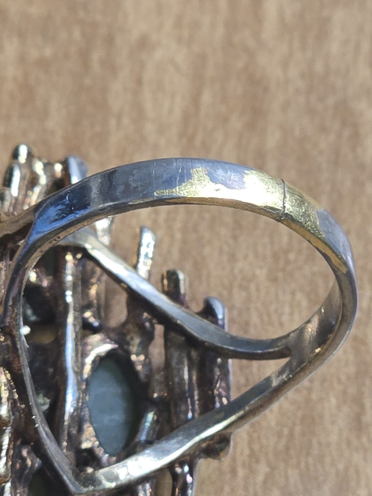 Vintage 14KT Gold Nephrite Jade Cabochon Ring 6.43g – Size 5 – Acid Tested As-Is