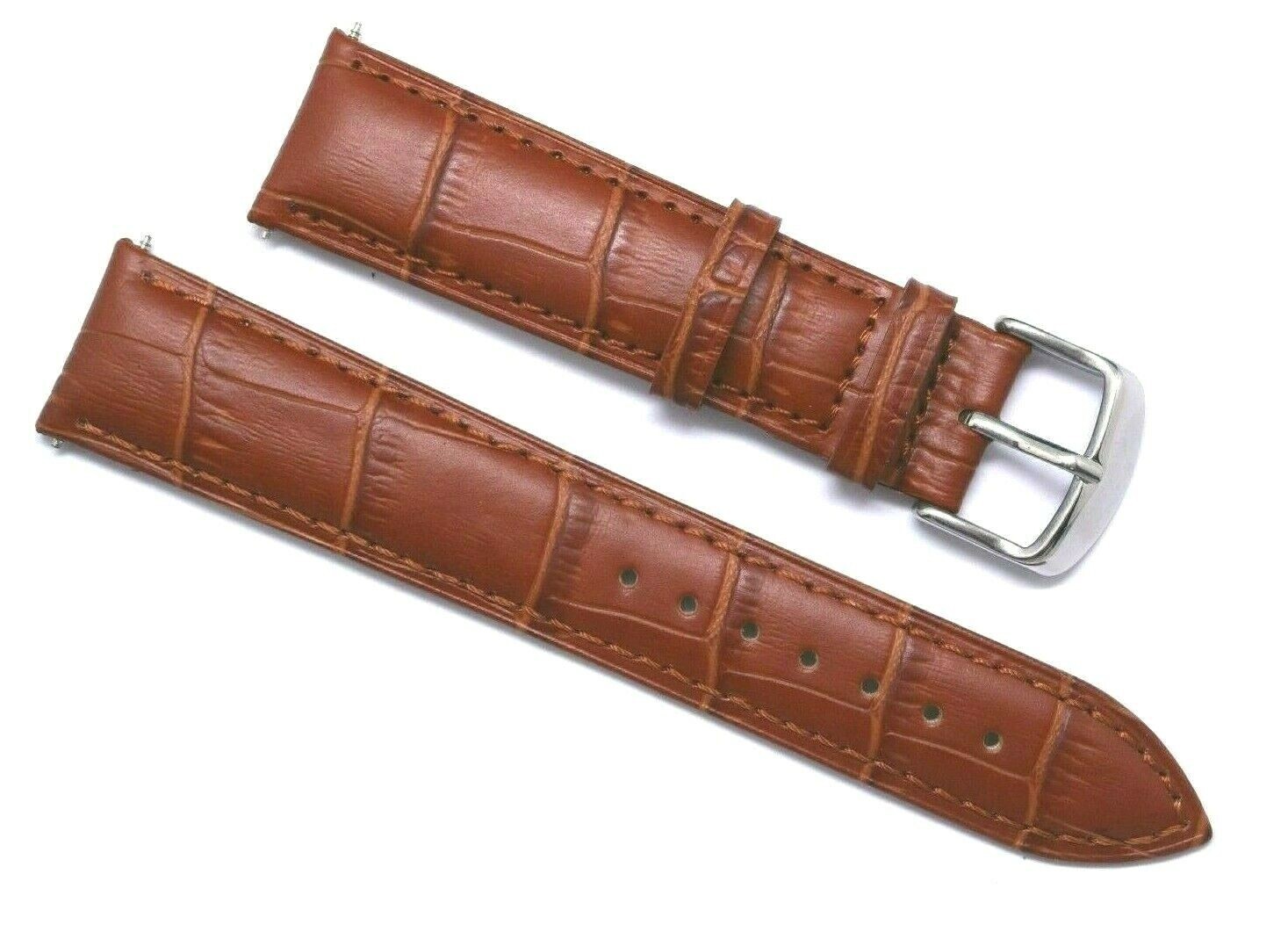 20mm Brown Croco Embossed Leather Replacement Watch Band – Swiss Wenger & Others