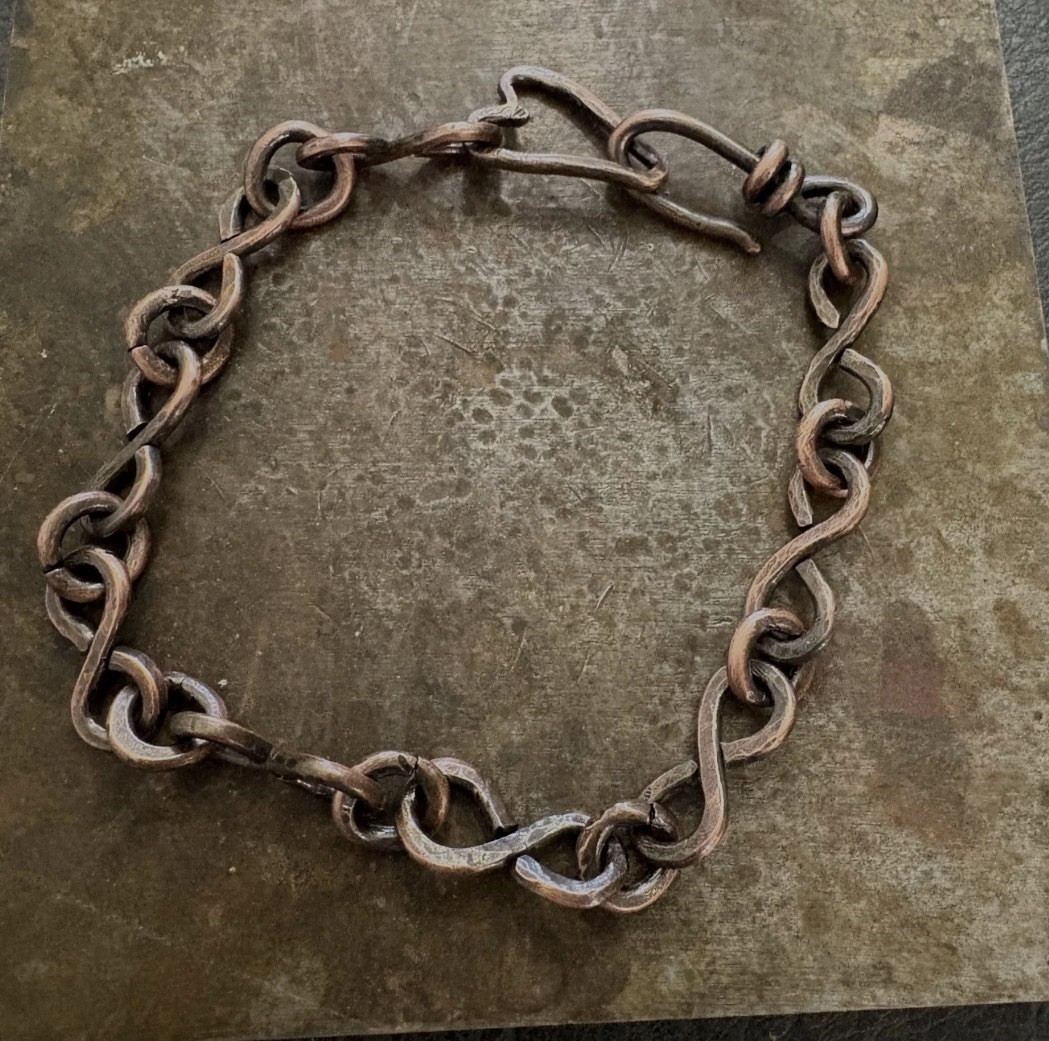 Pure Copper Handmade Infinity Chain Bracelet, Arthritis Therapy