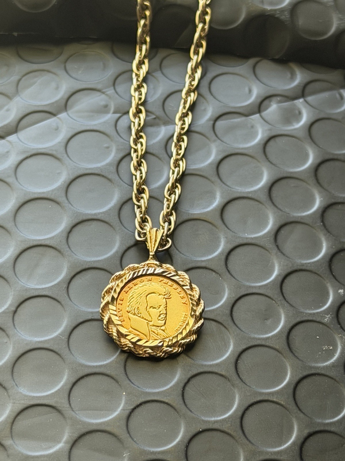 Vintage Elvis Presley Solid 14kt Gold TCB Pendant- 4.0 grams- Hallmarked