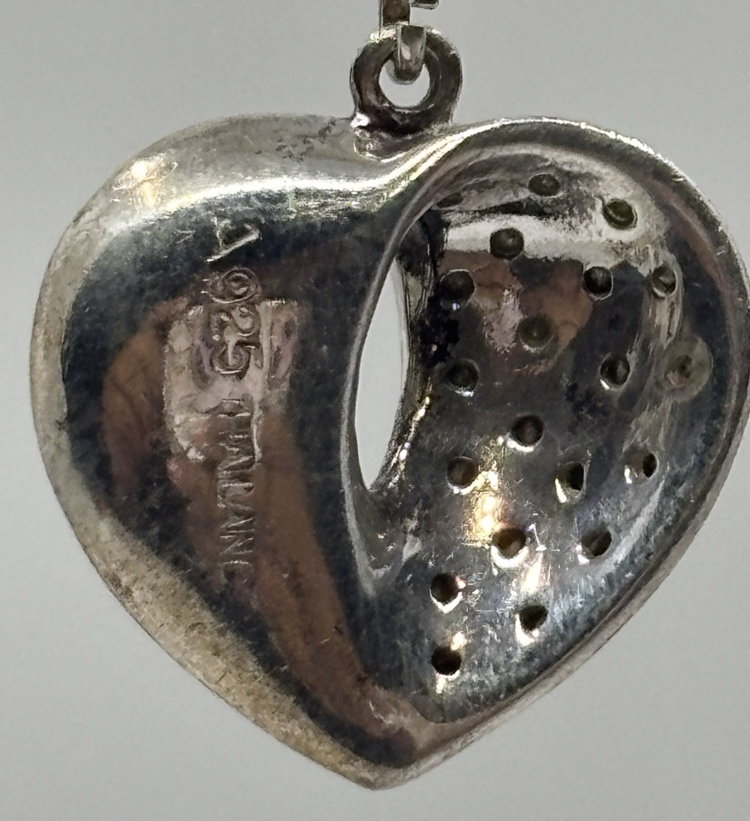 Sterling Silver Marcasite/cubic Zirconia Dangle Heart Earrings