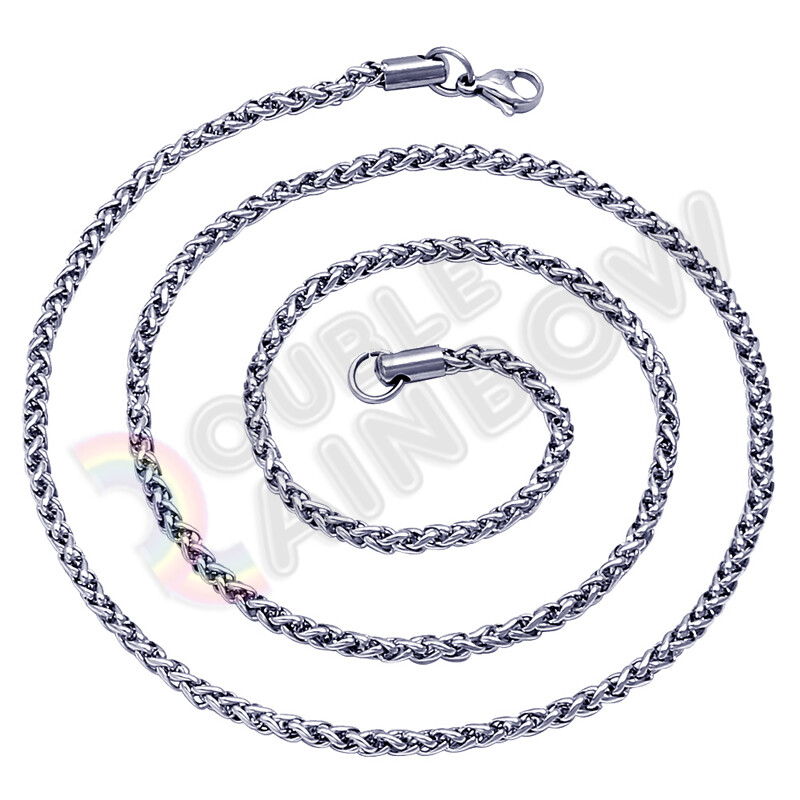Men Stainless Steel Silver Necklace Wheat Braided Rope Chain 18-36″ Link *C20