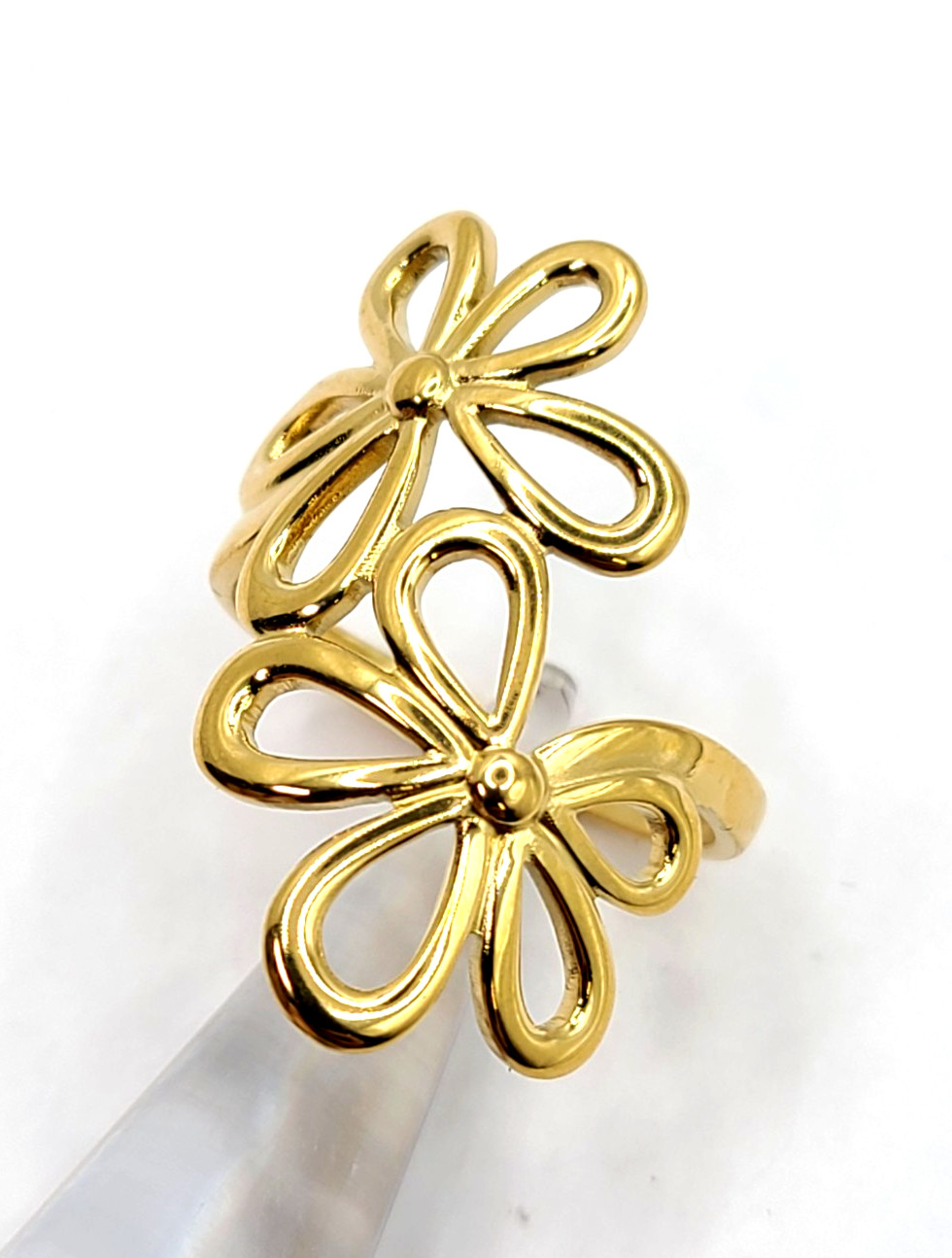 Zora Sweet And Romantic 18K Gold Color Plated Flower Adjustable Ring