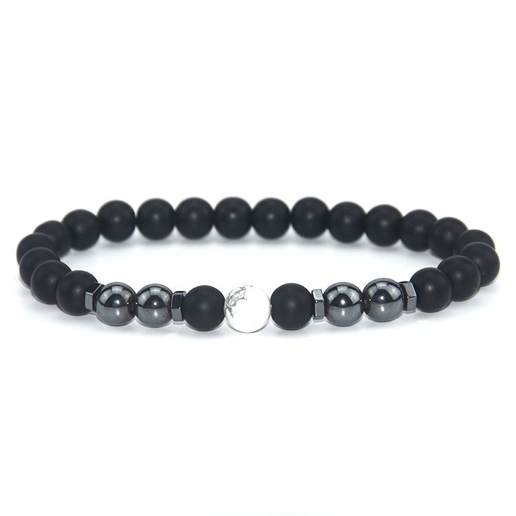 Tiger’s Eye and Black Agate Stretch Bracelet and Protective Meditation Beads