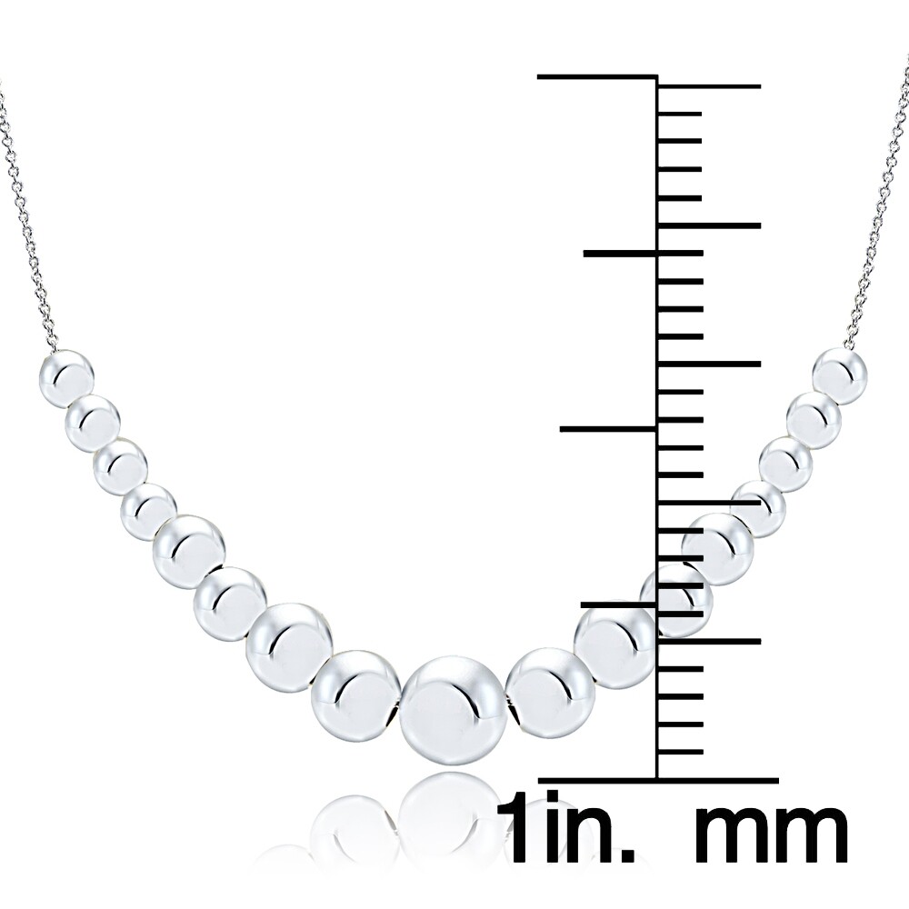 Sterling Silver Graduated Polished Bead Necklace