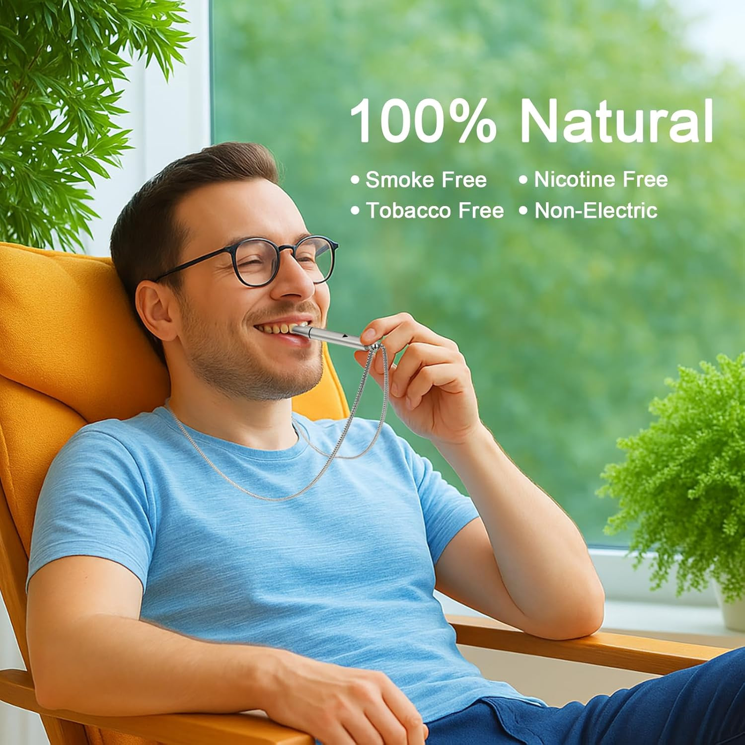 Breathe Free, Breathing Necklace with Adjustable Resistance, Quit Smoking Inhale