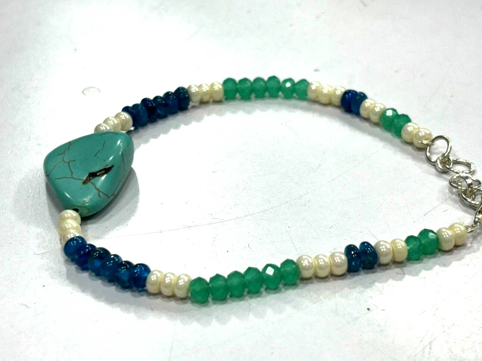 MULTI ROUNDELLE STONE WITH TUMBLED GEMSTONE BEADS 7″INCH 1 BRACELET