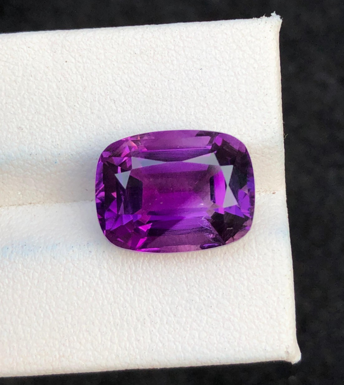 9.61 Carat Natural cut amethyst Cushion shape loose gemstone from Brazil.