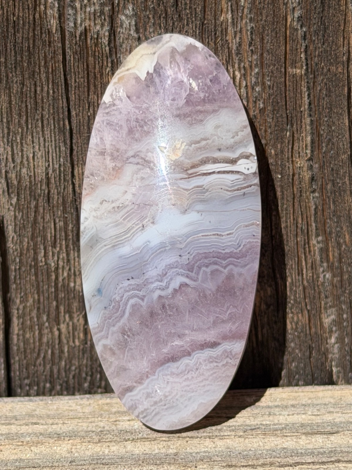Sowbelly Amethyst Agate Cabochon Native Silver