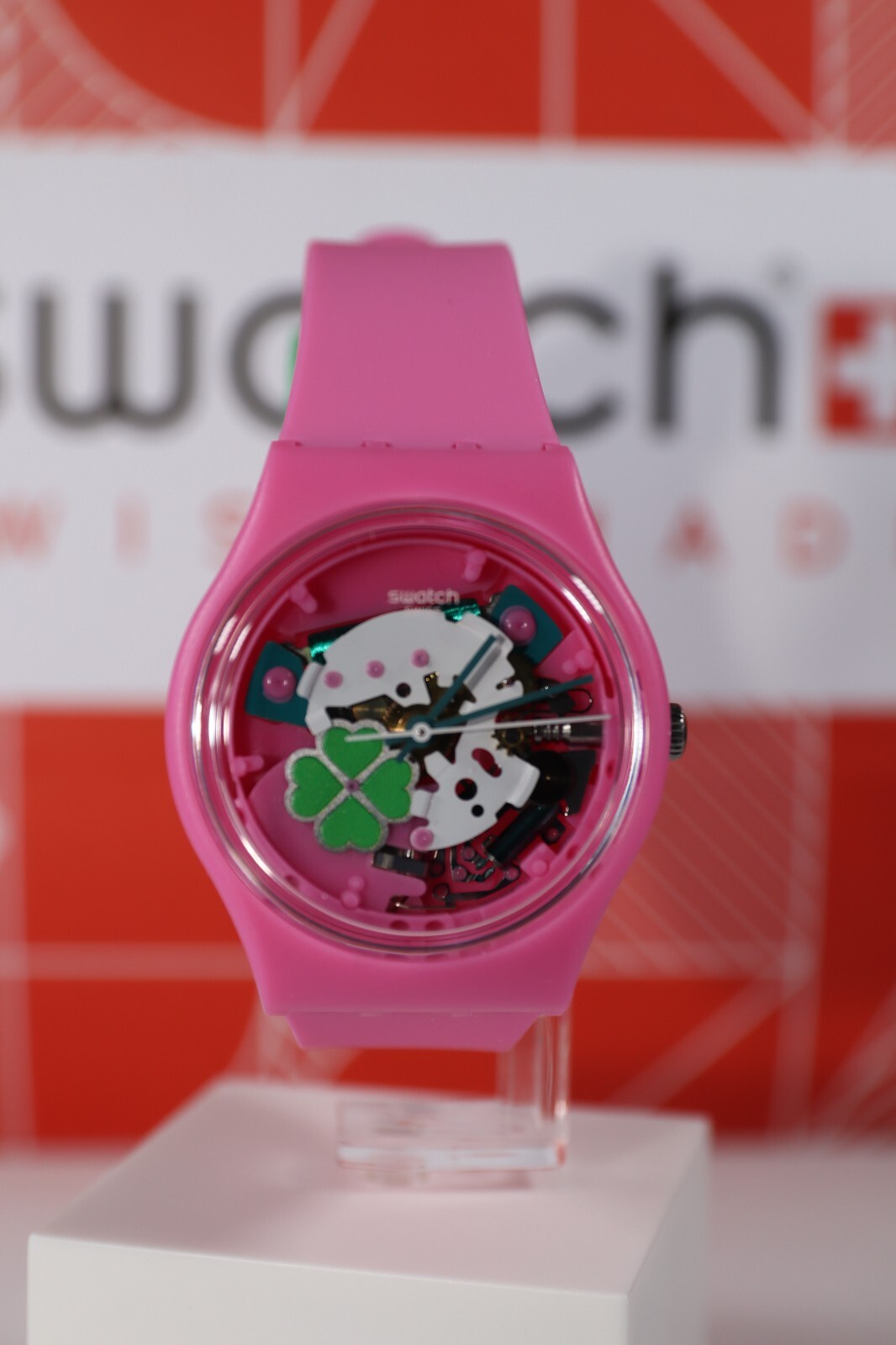 NEW Limited Swatch Originals Flowerfull Get Lucky Pink Women Watch 34mm GP147