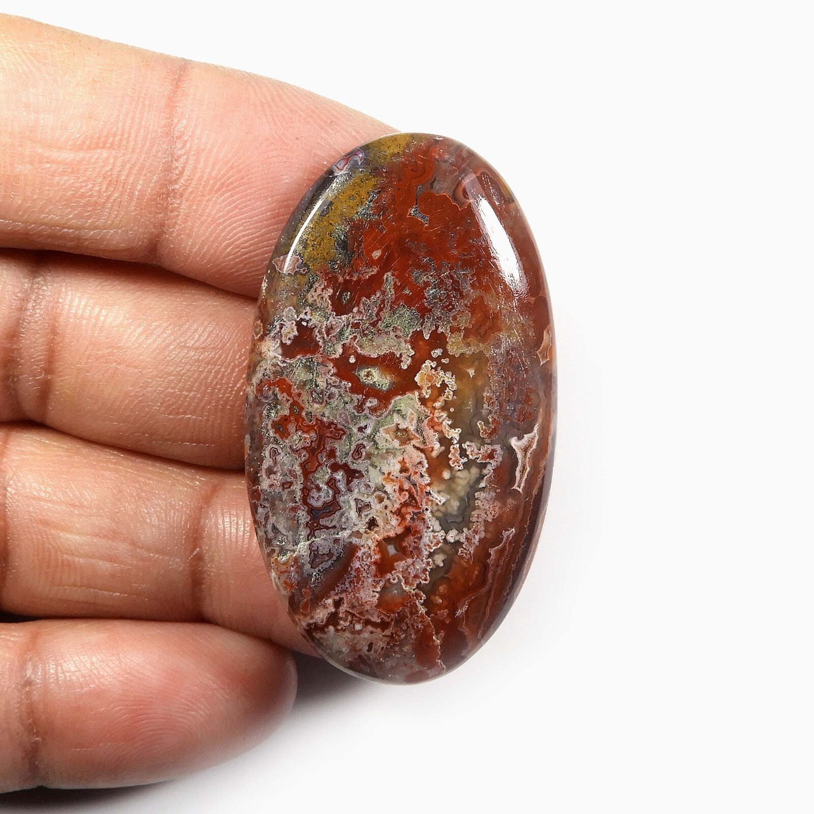 Crazy Lace Agate Natural Cabochon 53 Cts Oval Loose Gemstone {44X25} mm MI23-18