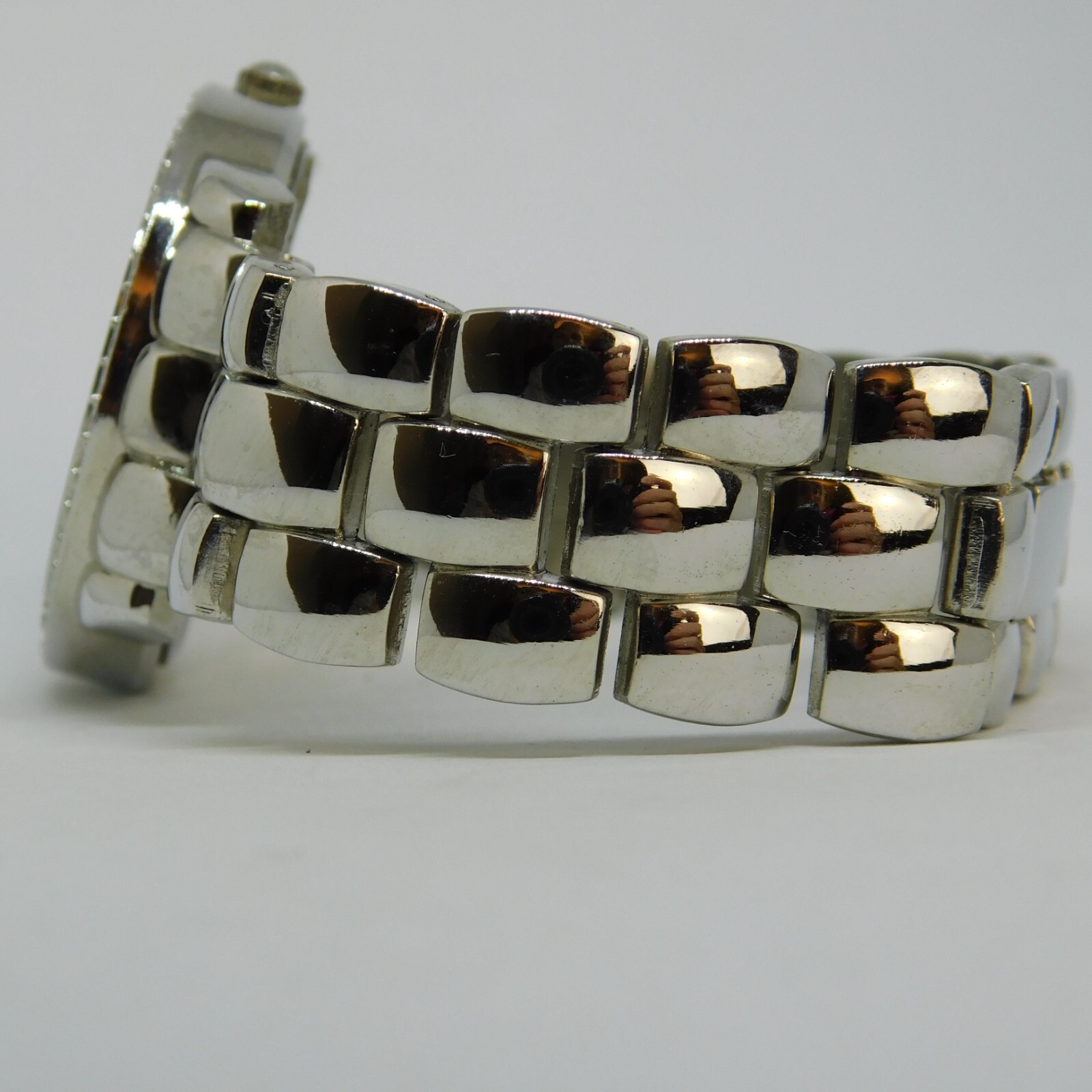 STUDIO Time STD2858W Silver Tone Quartz Women’s Watch Sz. 7 1/2″ New Battery