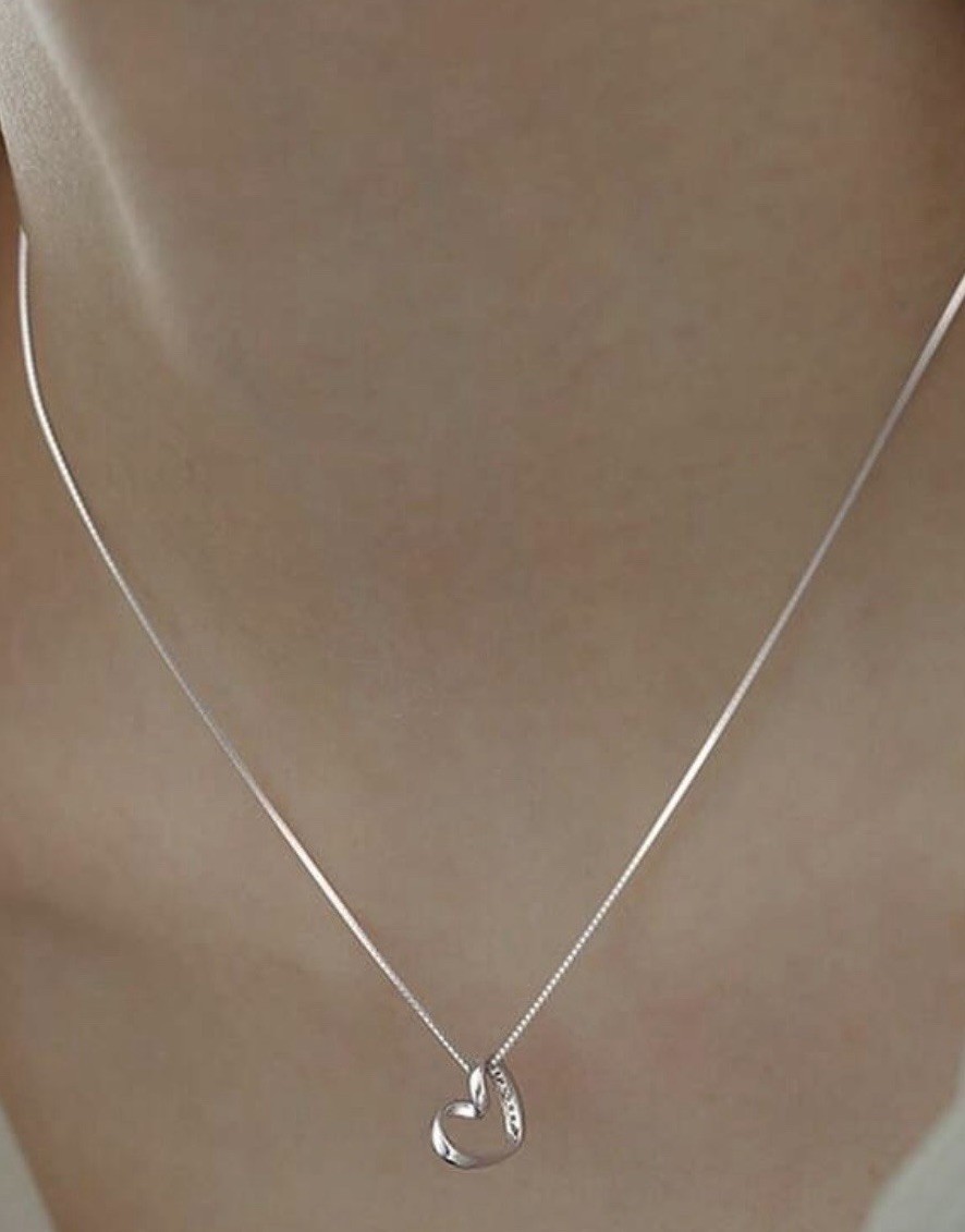 Silver Heart Necklace 925 With CZs