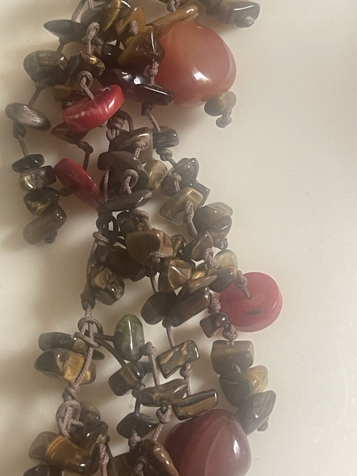 Gorgeous Long Boho Multi Strand Multicolor Gemstone Beaded Layered Necklace