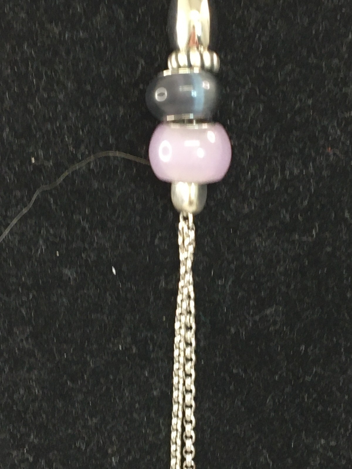 Fossil Necklace Women’s Stainless Steel Assorted Beads Dangle Necklace (H12)