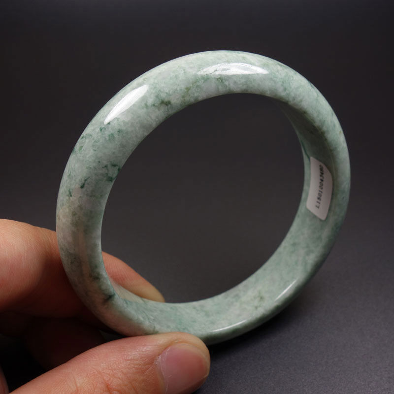 61mm Certified Grade A 100% Natural Green Jadeite Jade Bracelet Bangle Z07013