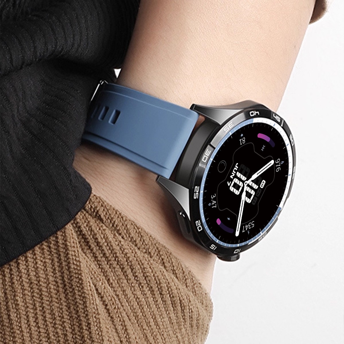 22mm Soft Breathable Sporty Silicone Watch Band Quick Release Replacement Strap