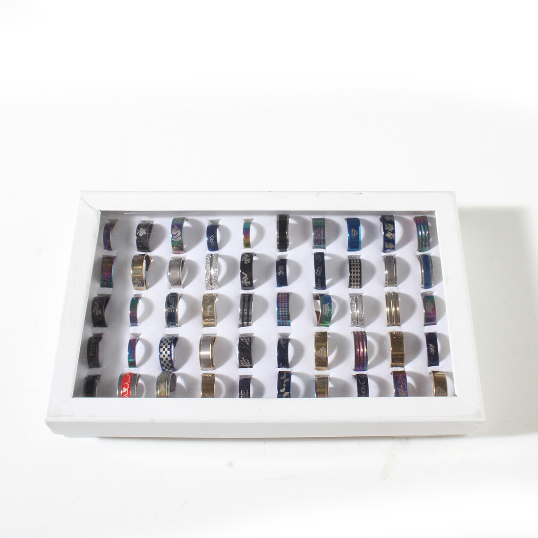 50 X Stainless Steel Rings Men Women Fashion Jewelry Party Gift Wholesale Lot
