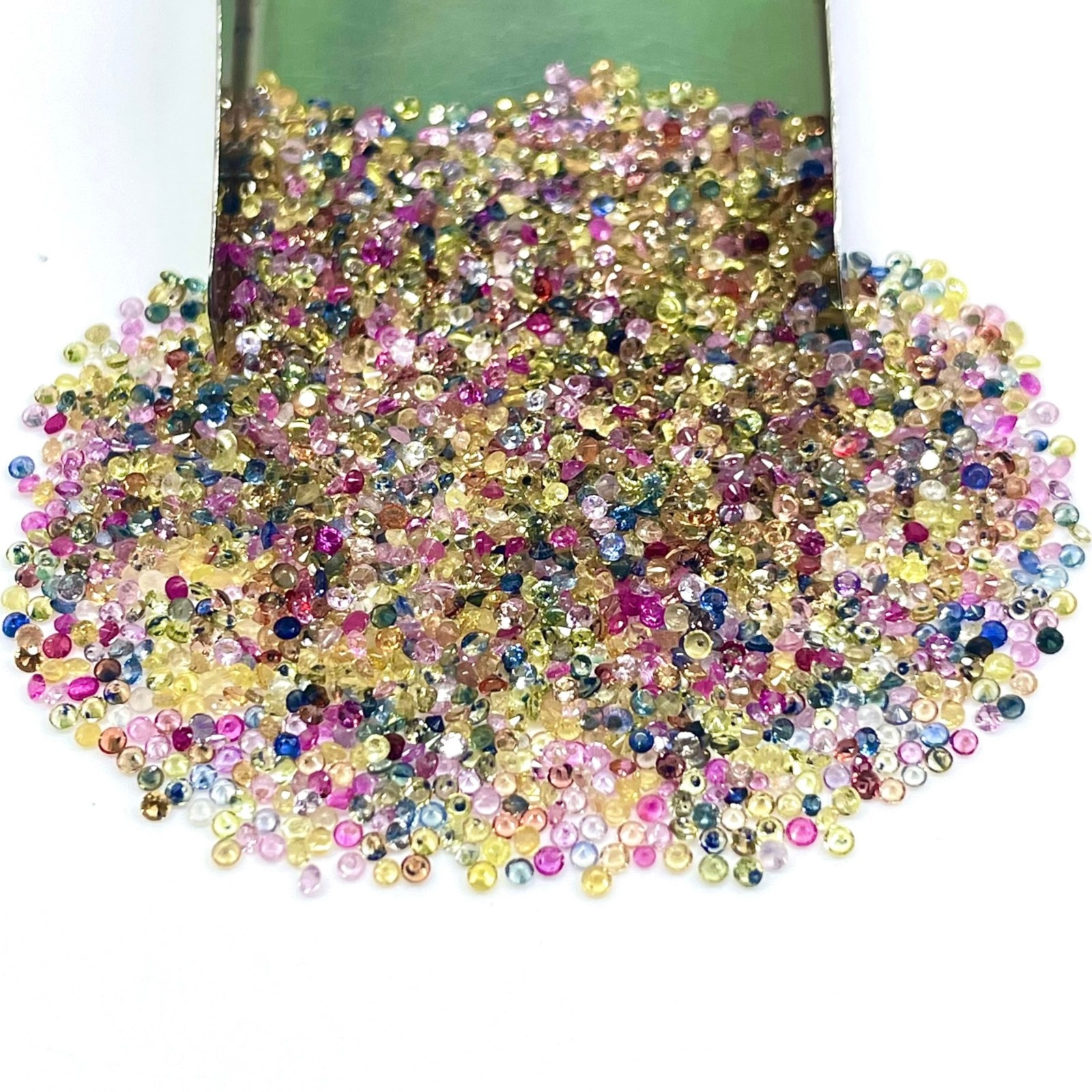 100 Pcs Natural Multi Sapphire 1.2-1.3mm Round Diamond Cut Loose Tiny Gemstones