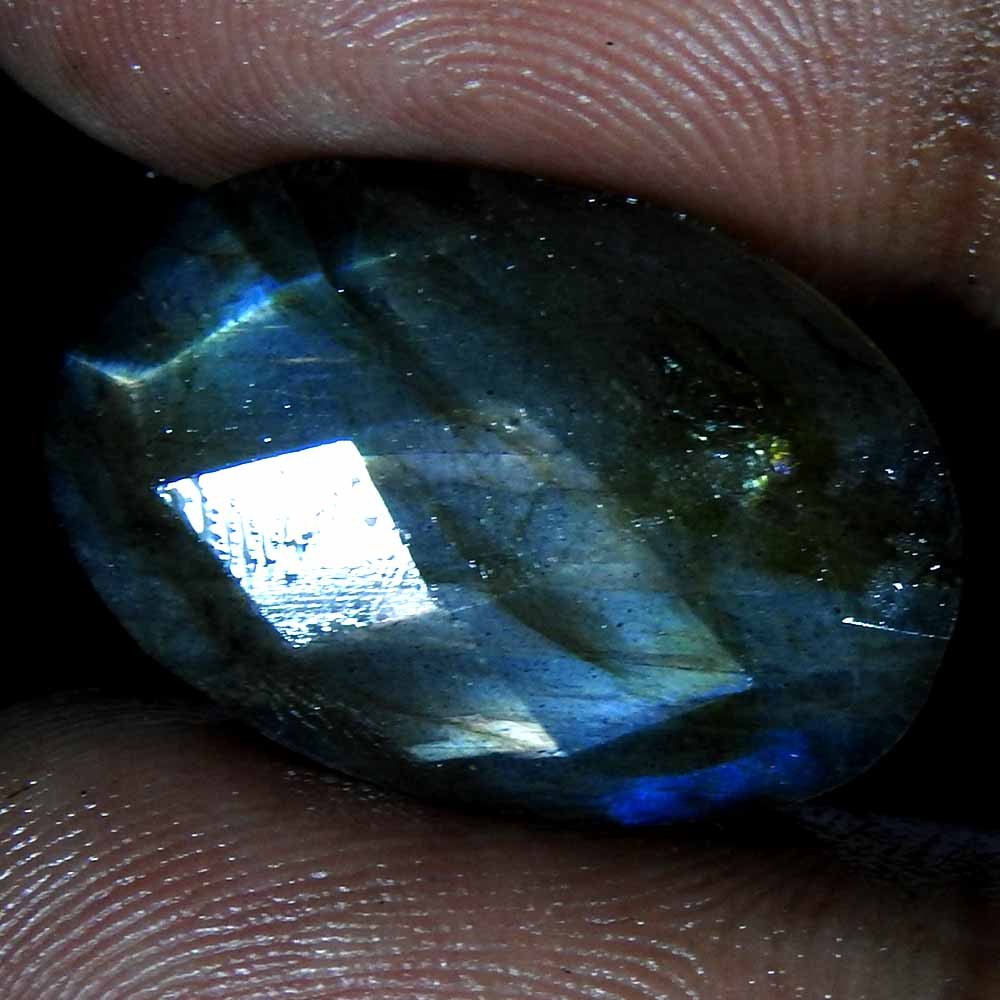 13.55 Ct Natural Blue Cut Power Labradorite Oval Cabochon Loose Gemstone