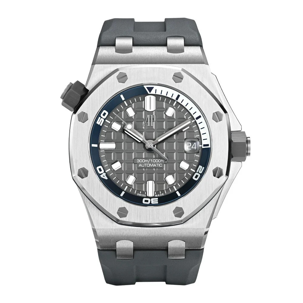 Audemars Piguet Royal Oak Offshore Watch 42MM Grey Index Hour Markers Dial St…