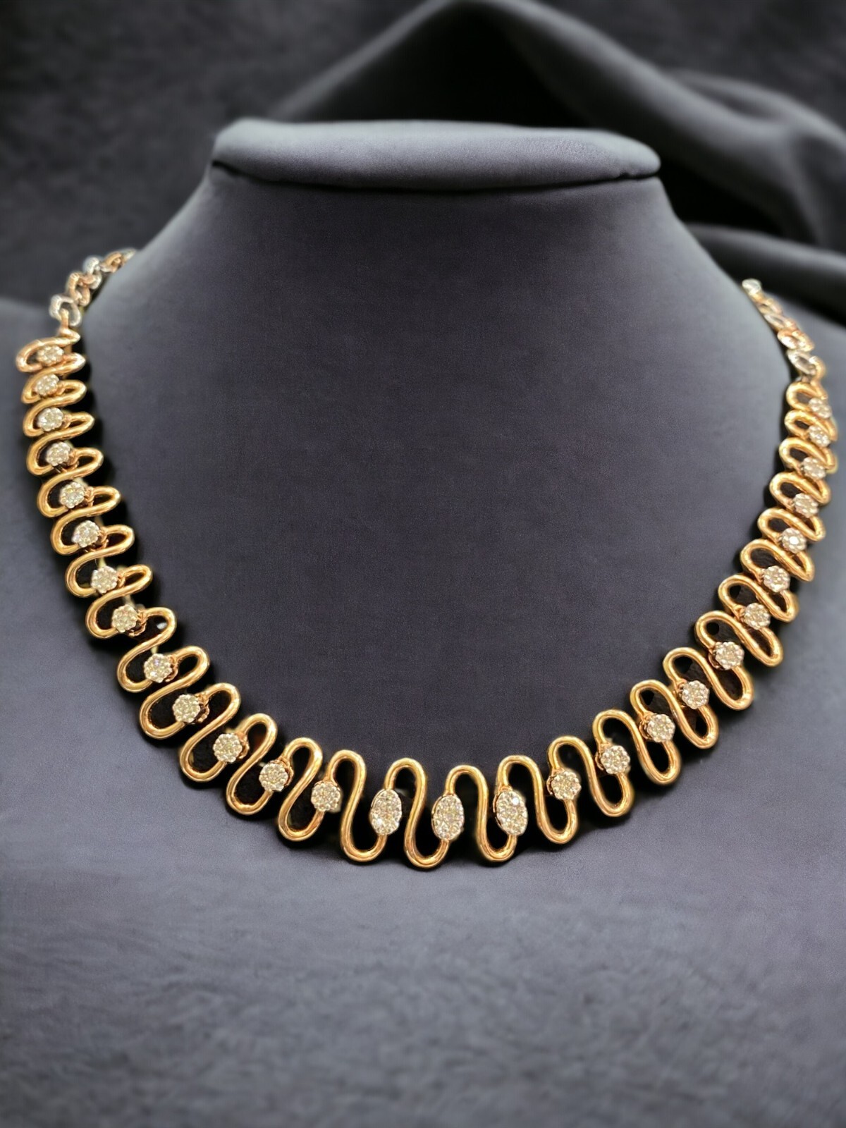 Stunning 1.50 Carats Round Brilliant Cut Natural Diamonds Necklace 14K Rose Gold